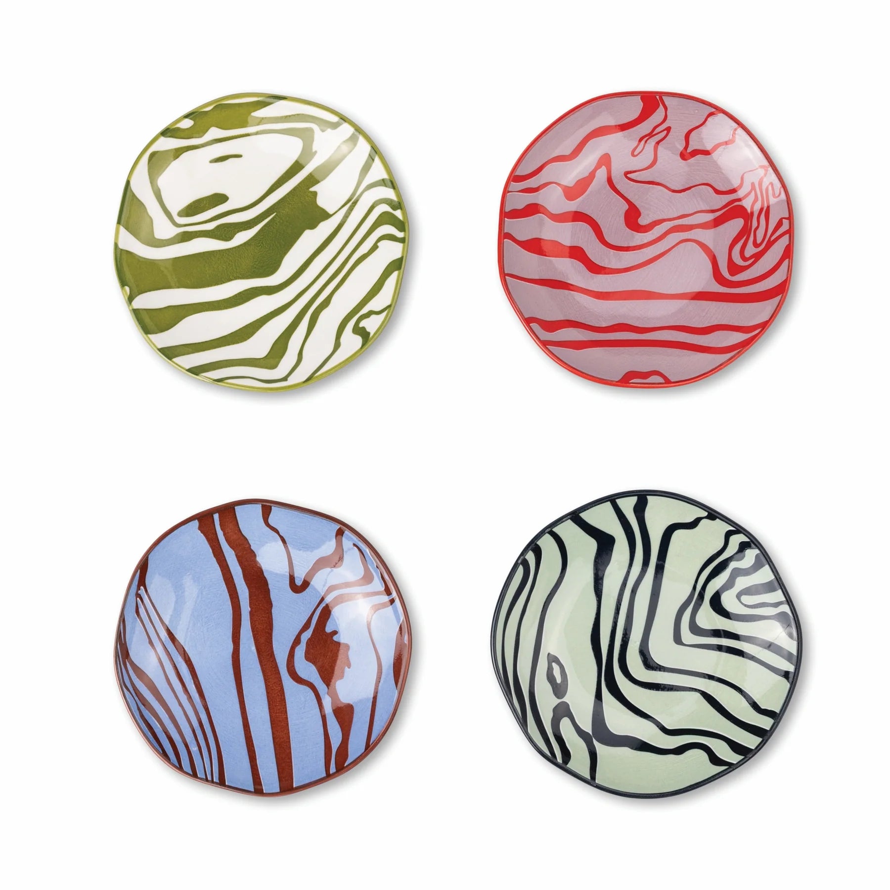 The Marley Appetizer Plates - Contour Marble - Set of 4