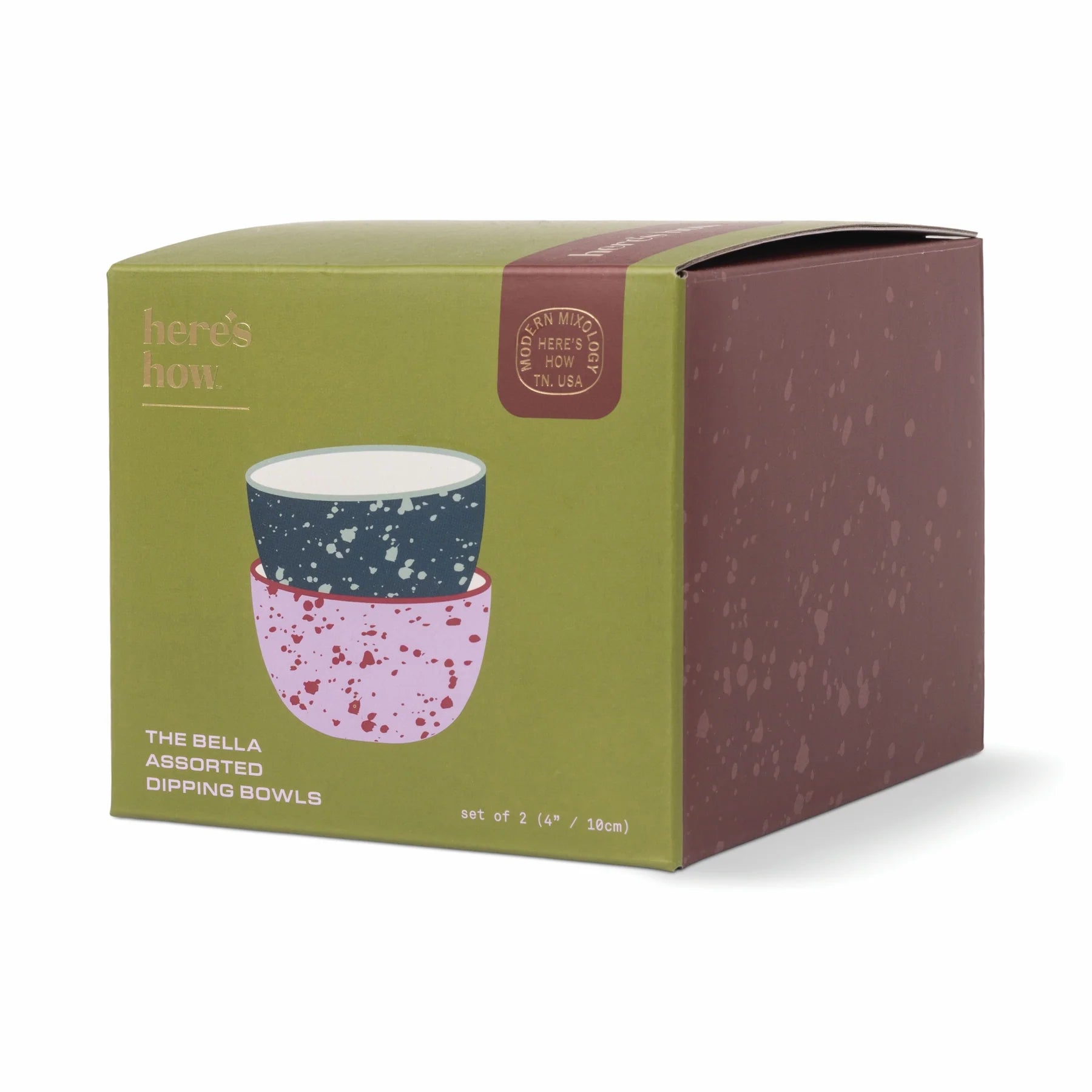 The Bella Dipping Bowls - Set of 2 - Navy & Lilac Splatter
