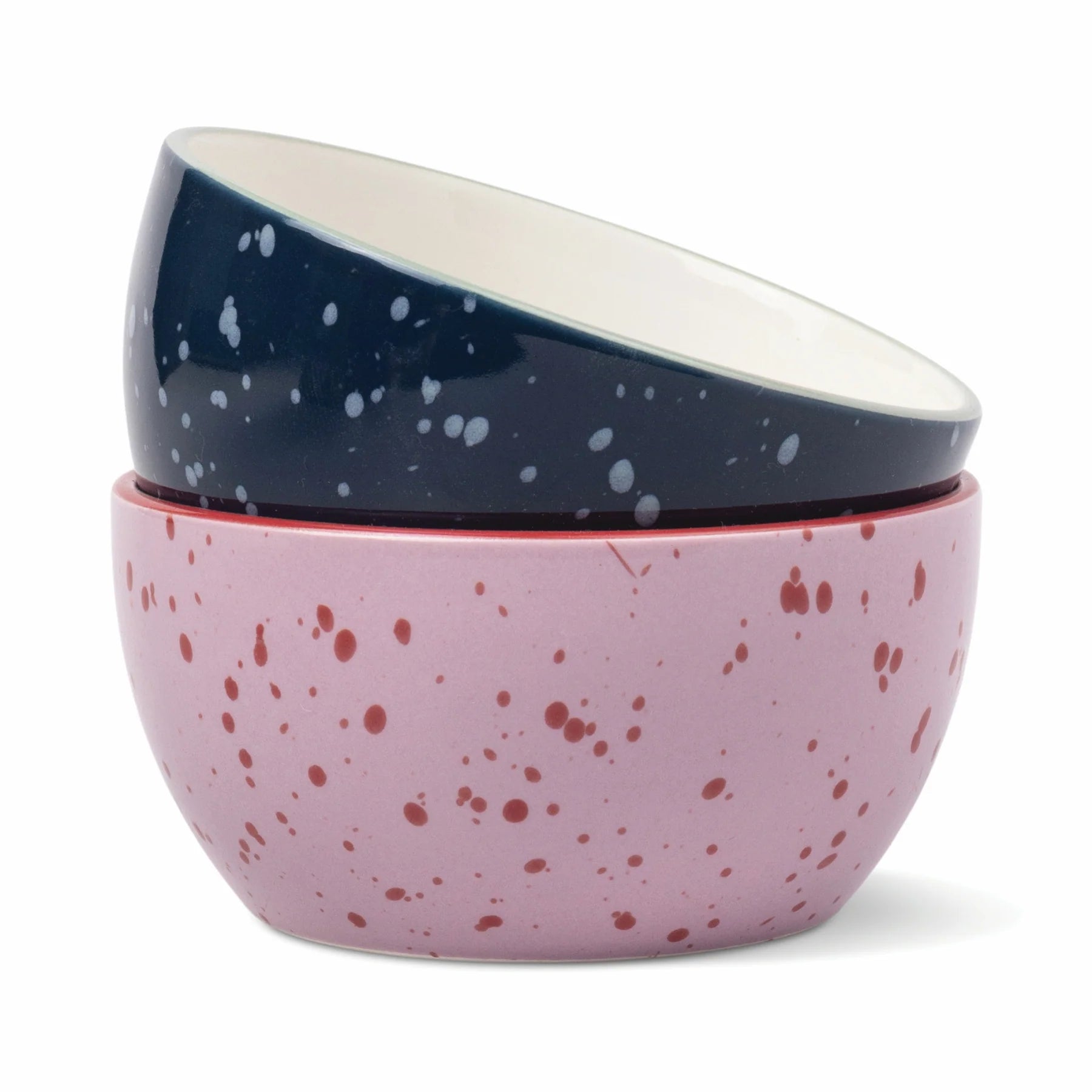 The Bella Dipping Bowls - Set of 2 - Navy & Lilac Splatter