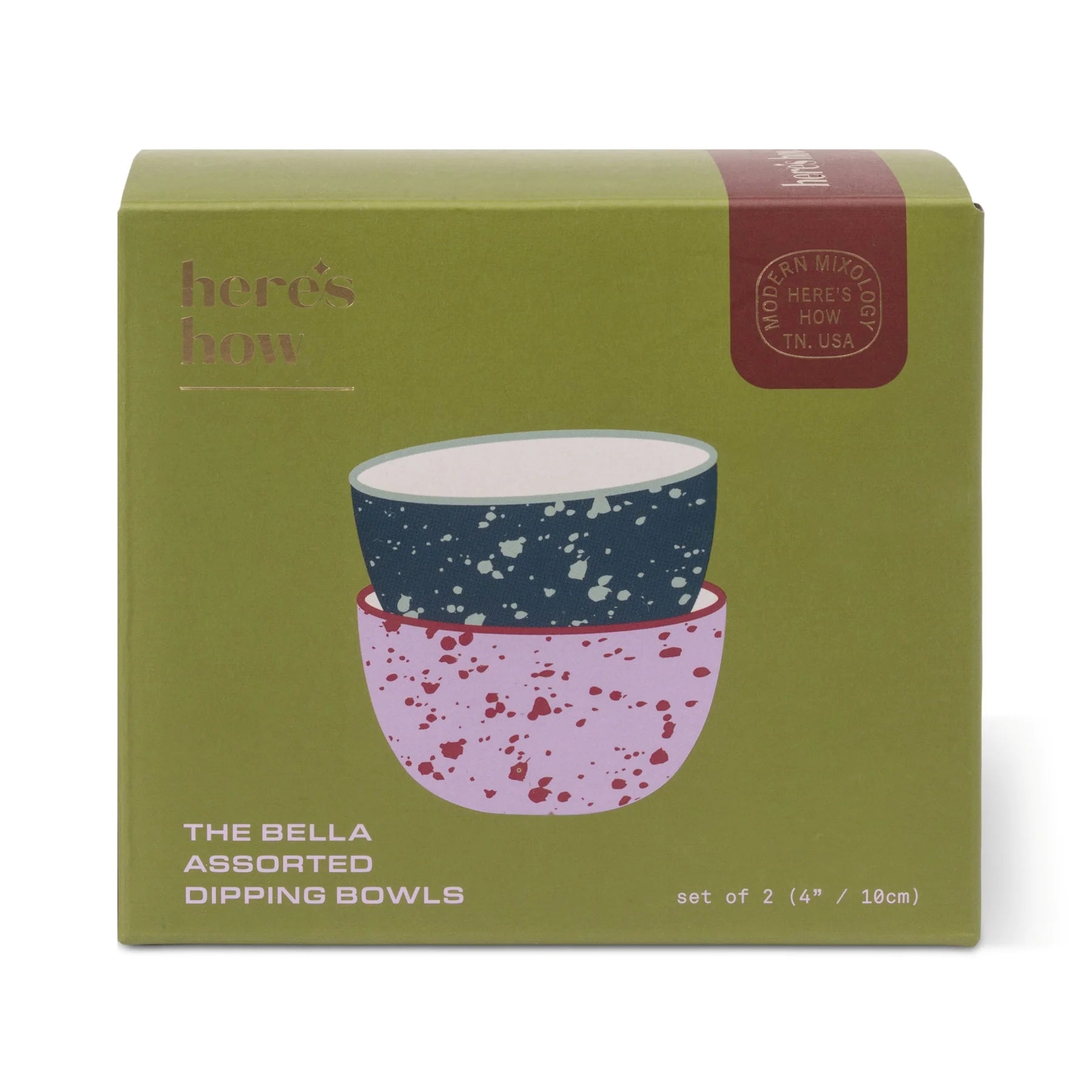 The Bella Dipping Bowls - Set of 2 - Navy & Lilac Splatter