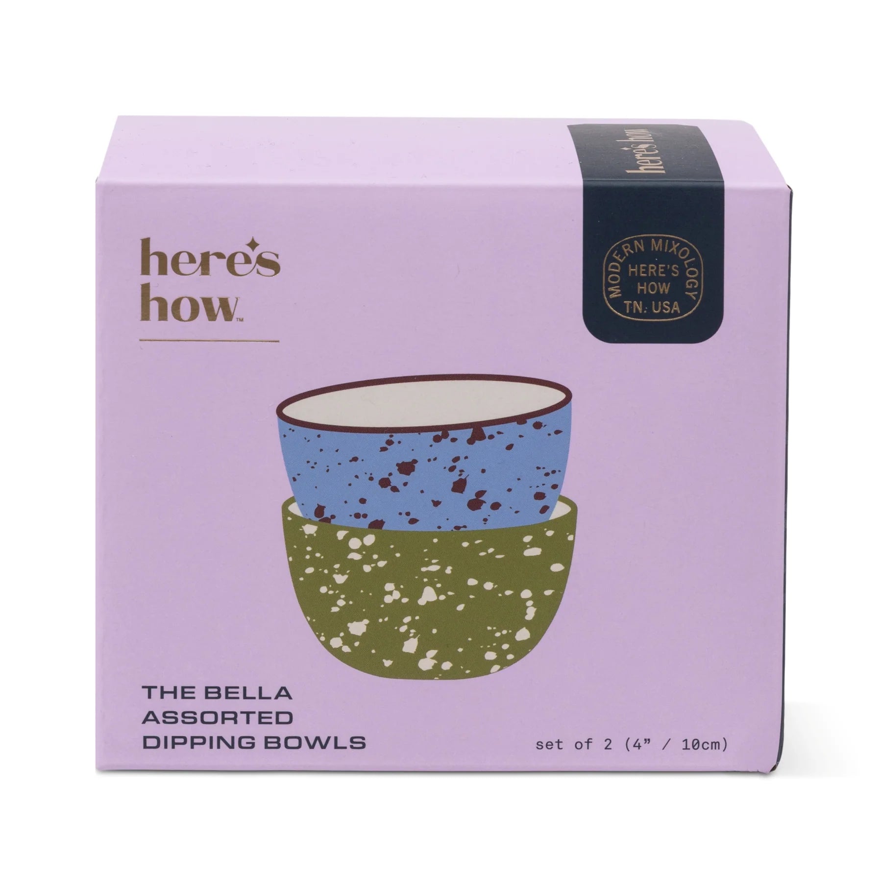 The Bella Dipping Bowls - Set of 2 - Blue & Olive Splatter