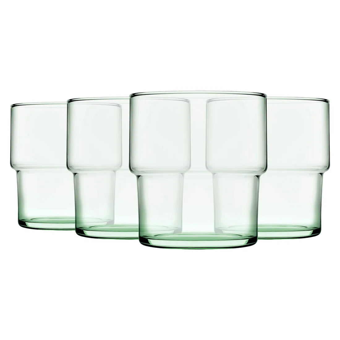 420945 - Pasabahce 300ml Aware Hill Recycled Glass Stacking Tumblers - Green - Pack of Four