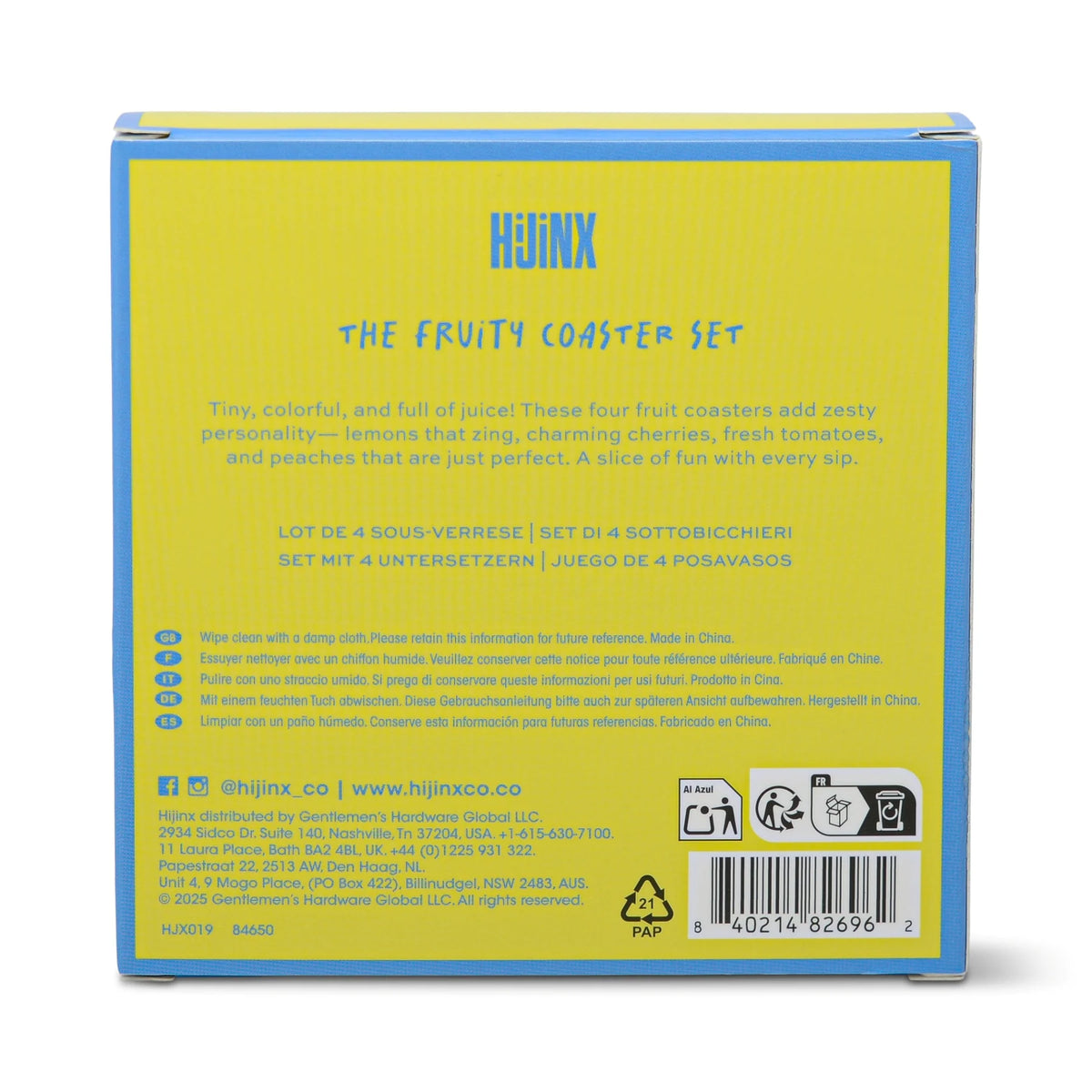 HiJinx ‘The Fruity’ Set of 4 Coasters