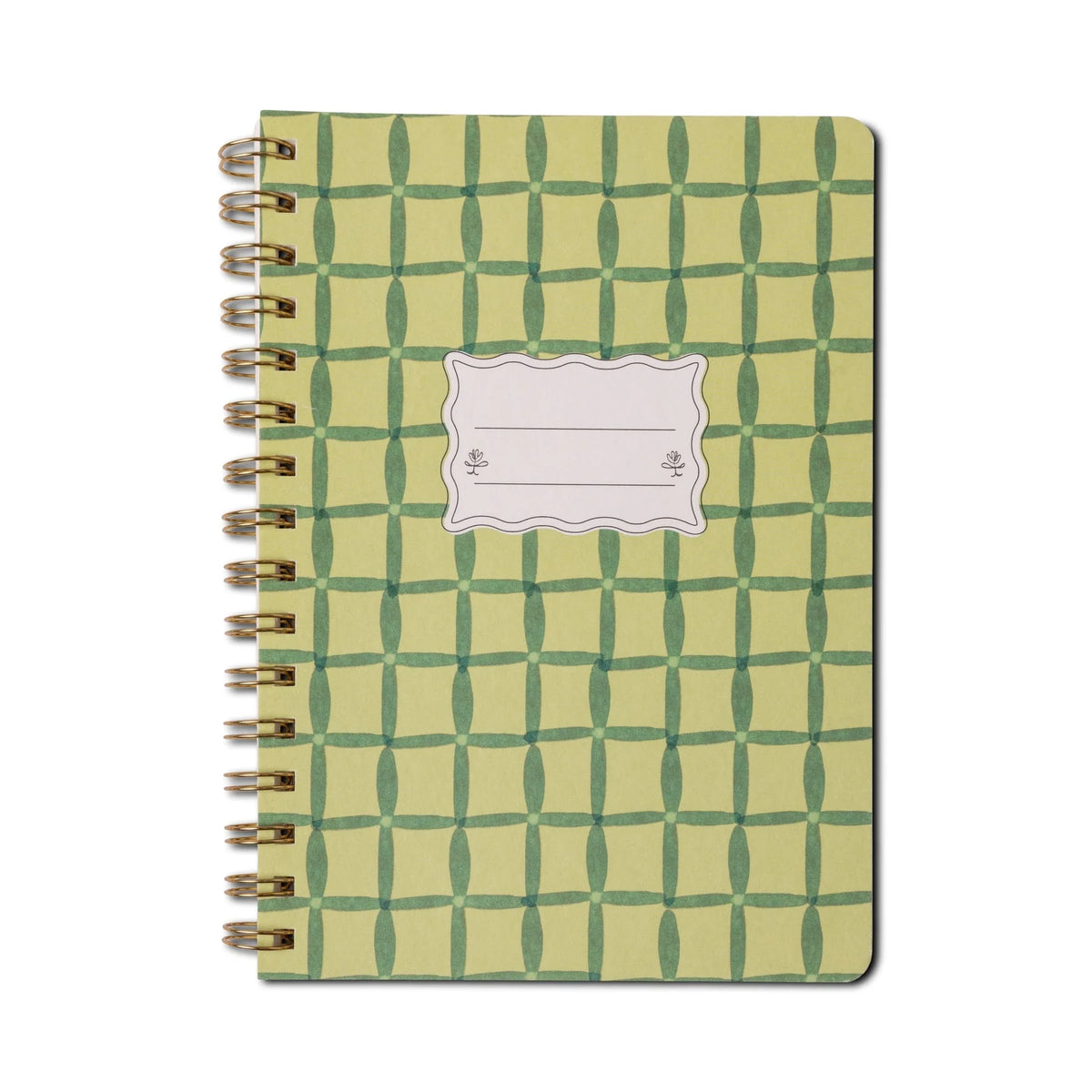 Designworks Tulip A5 Twin Wire Notebook - Green Lattice