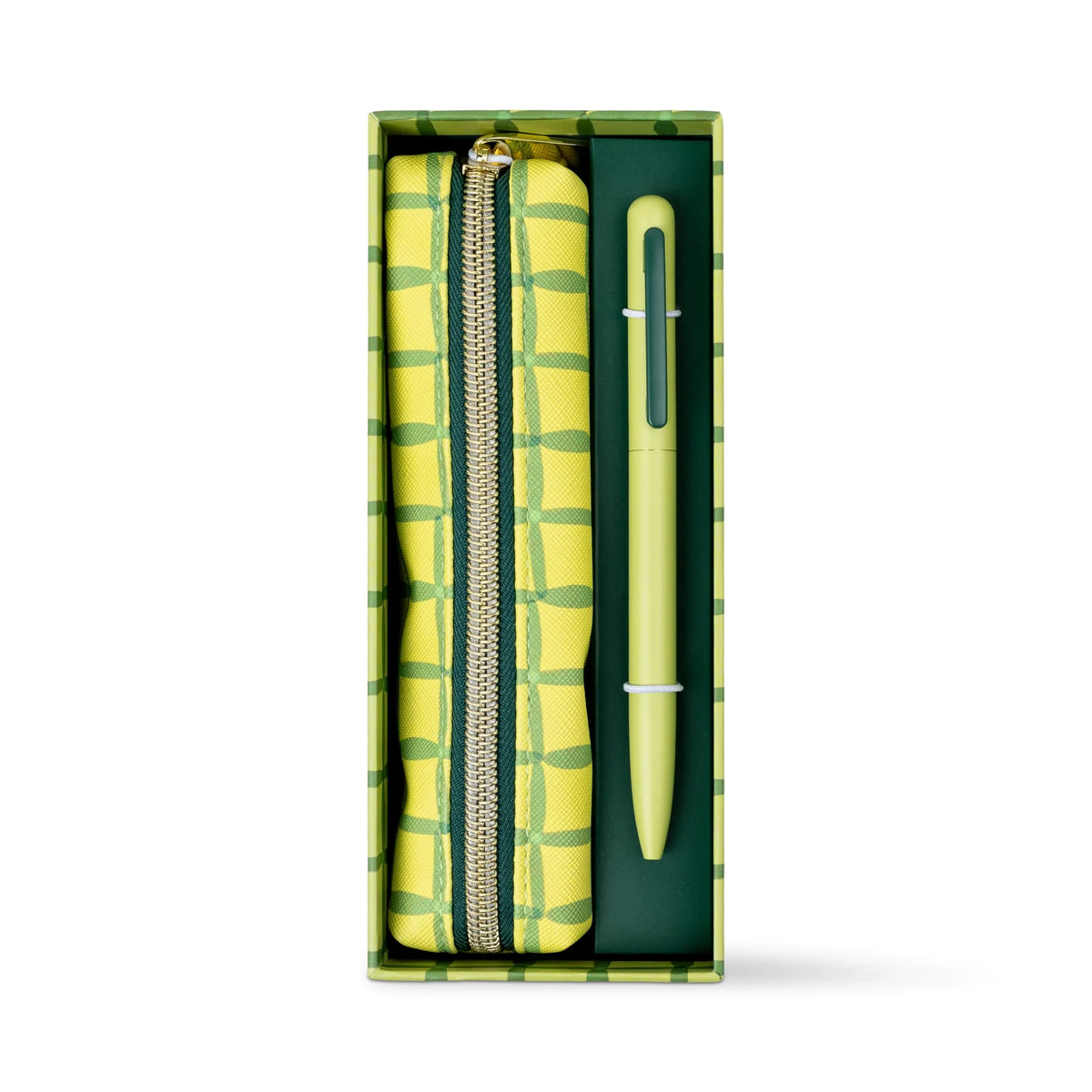 Designworks Ink Pen & Pouch Set - Green Lattice