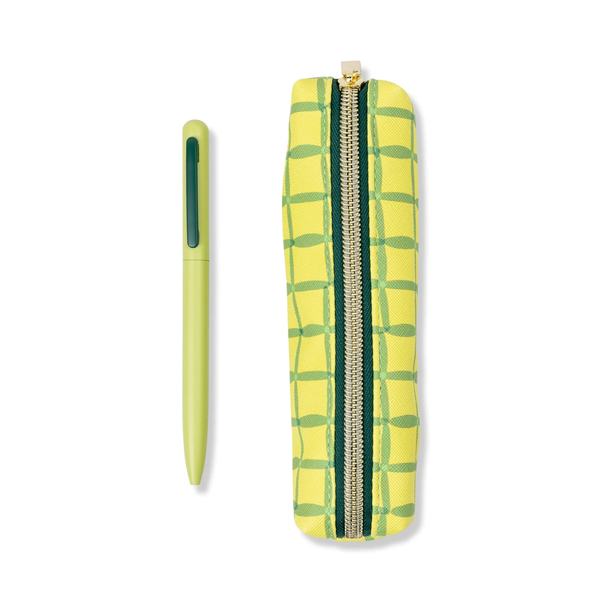 Designworks Ink Pen & Pouch Set - Green Lattice