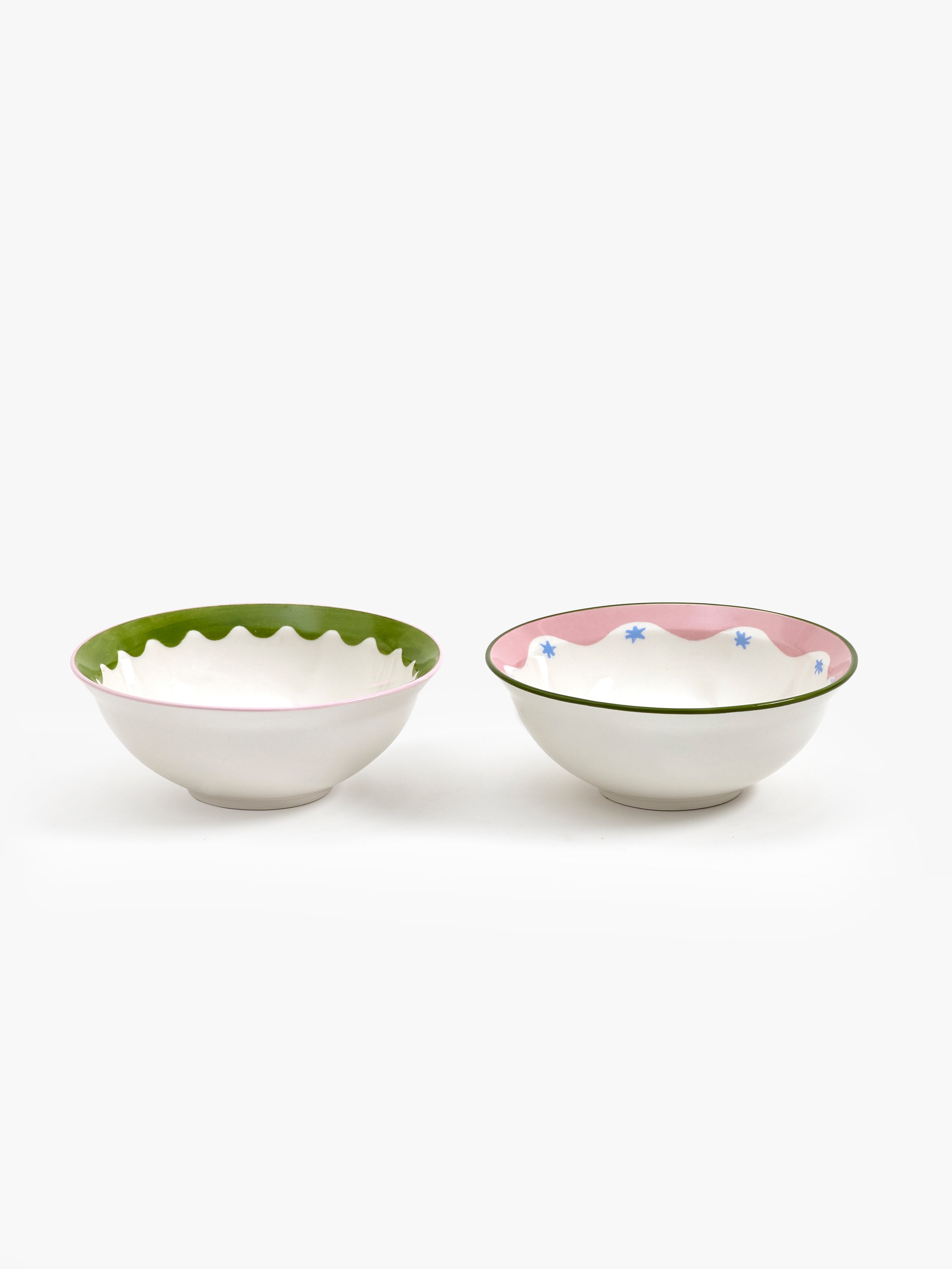 Eleanor Bowmer Electric Coast Set of 2 Sun & Lips Nibble Bowls