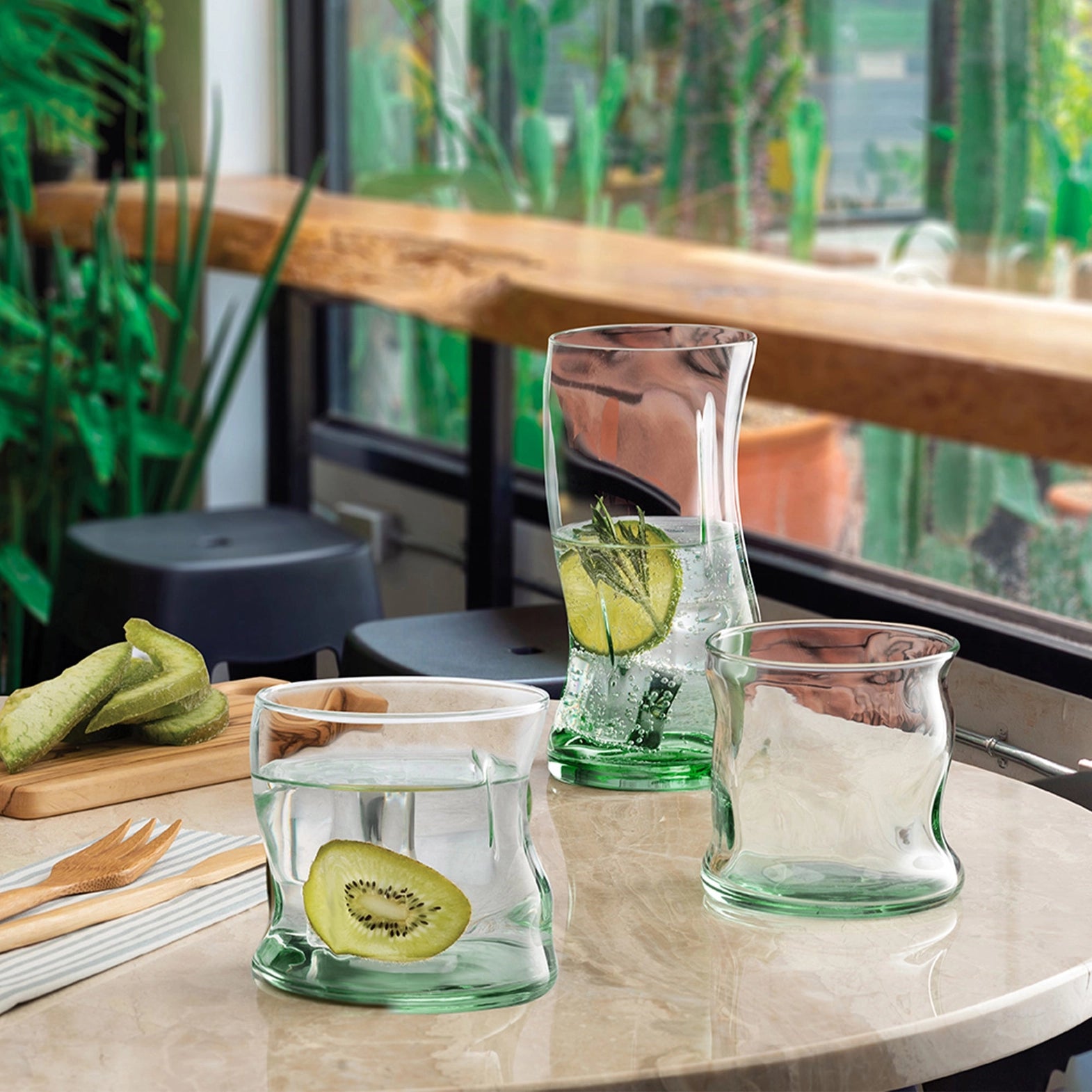 420224 - Pasabahce 340ml Aware Amorf Recycled Glass Tumbler - Pack of Four