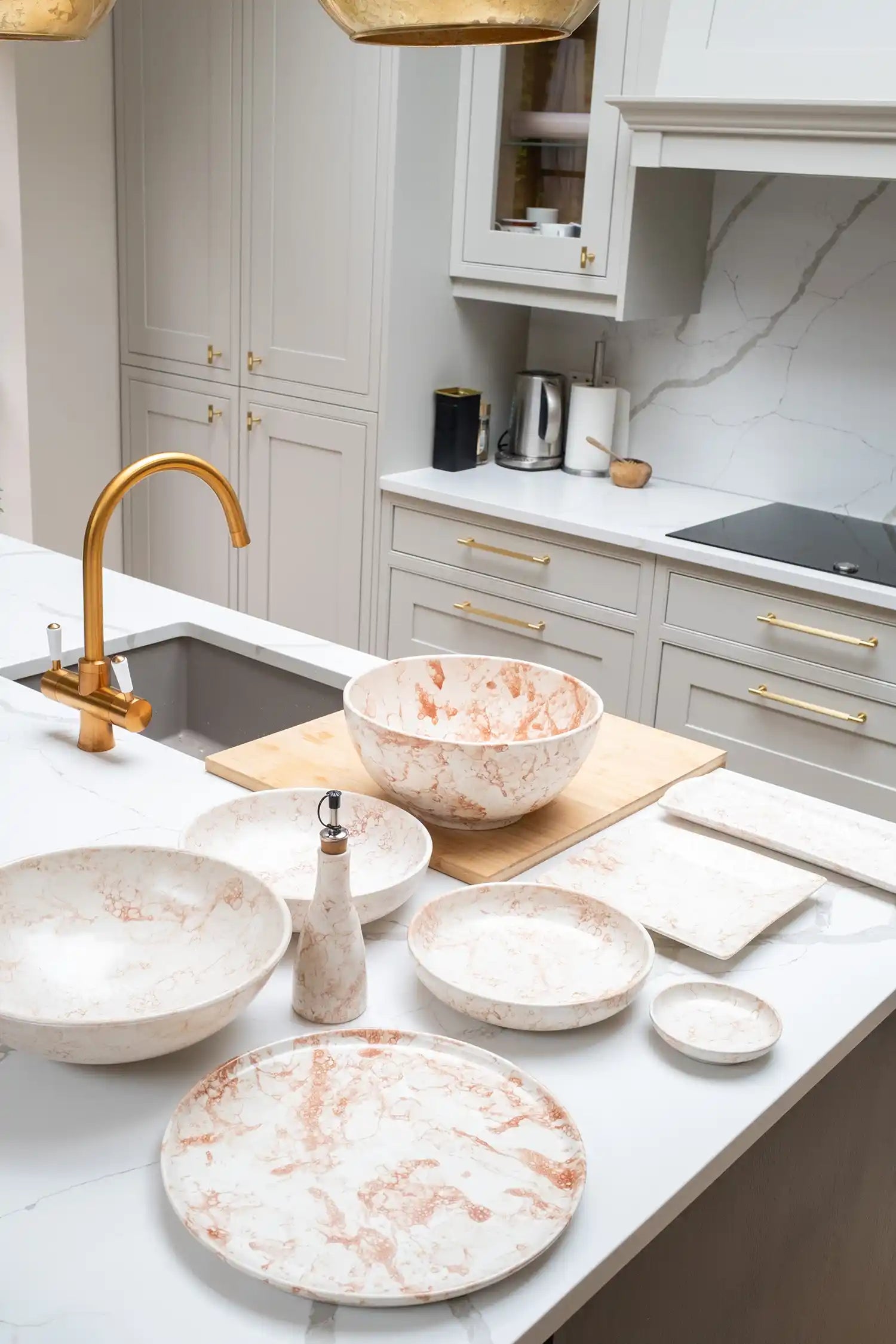 Serving Bowl Marble Rust