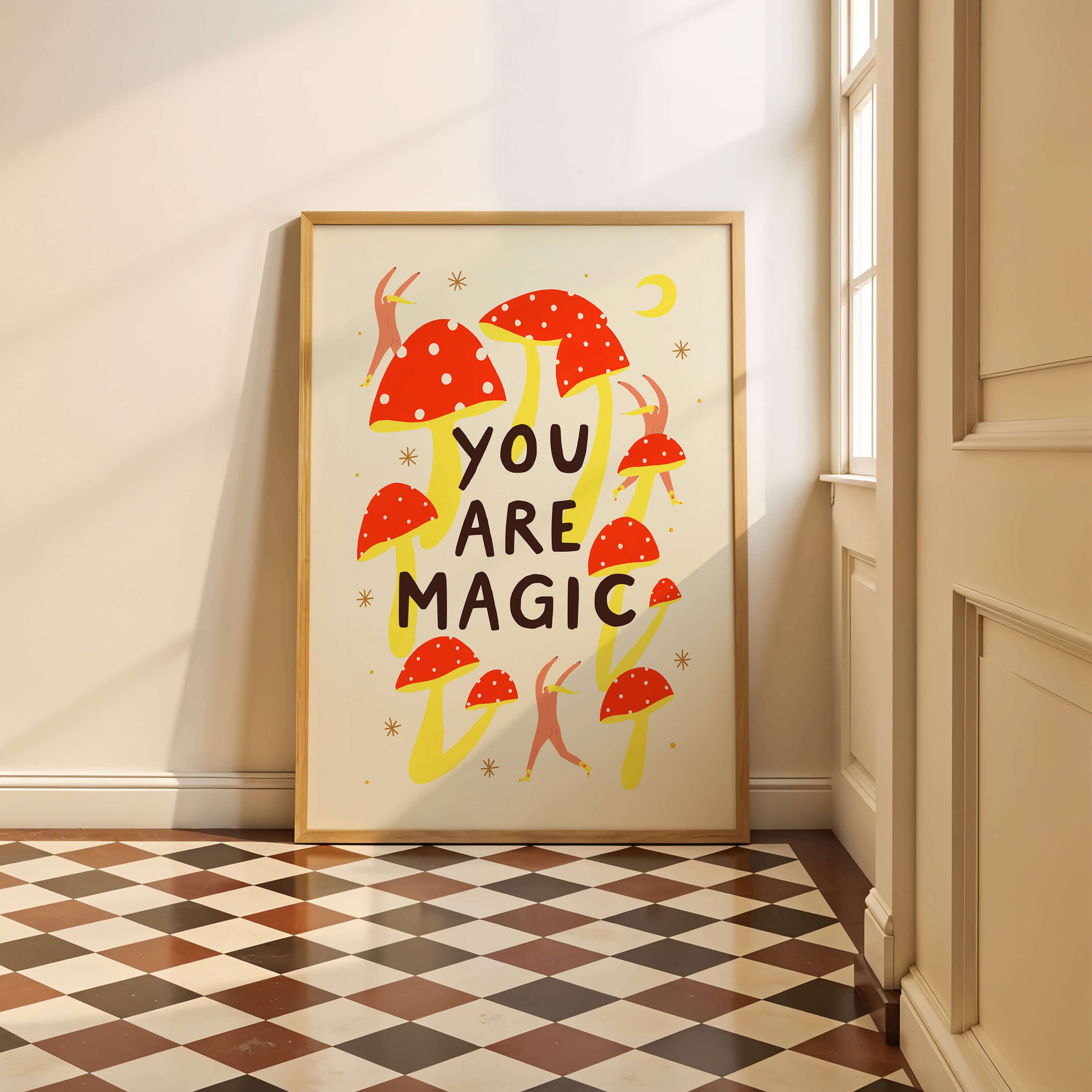 You Are Magic Art Print | Mushrooms | Nature | Typography