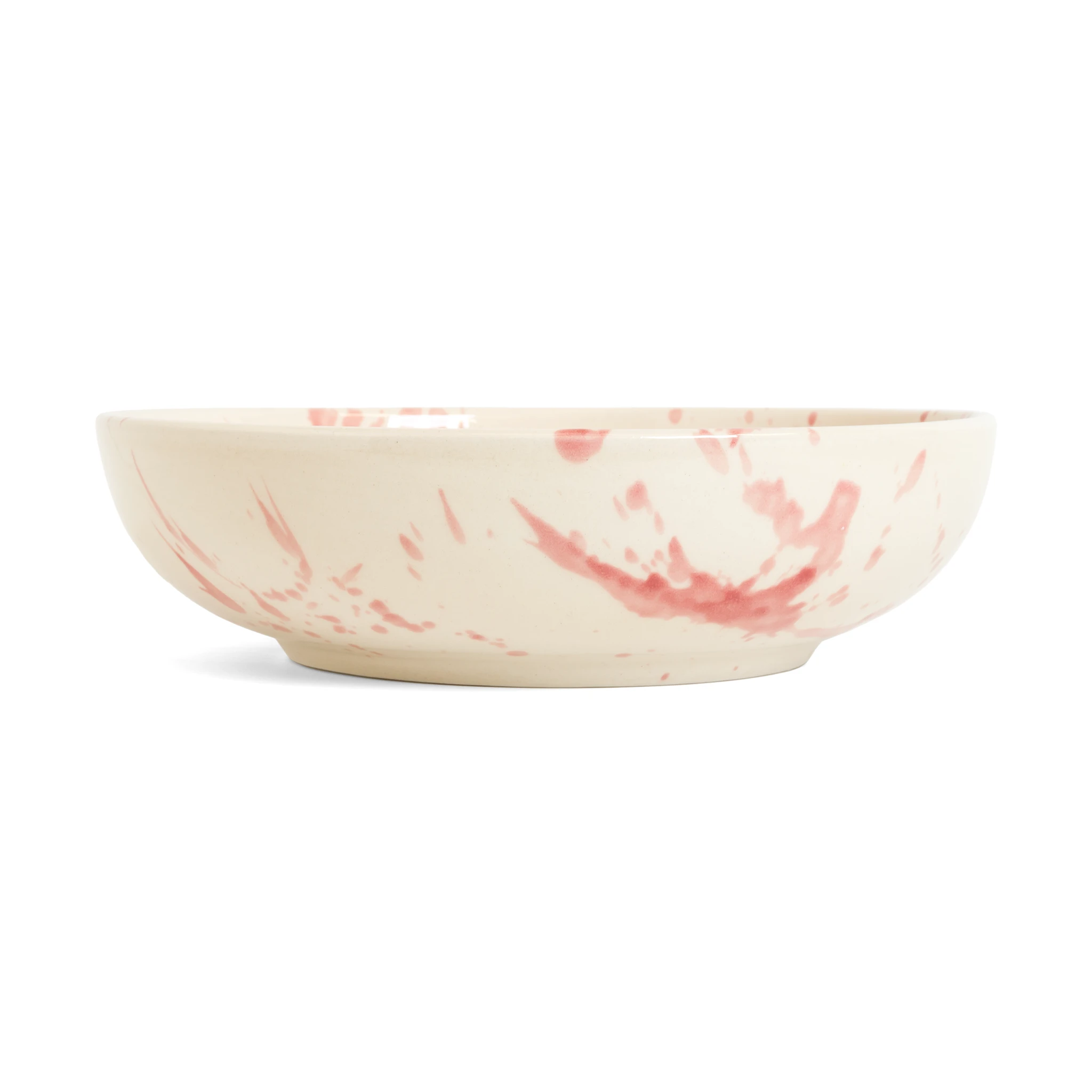 Shallow Serving Bowl Rose Splatter