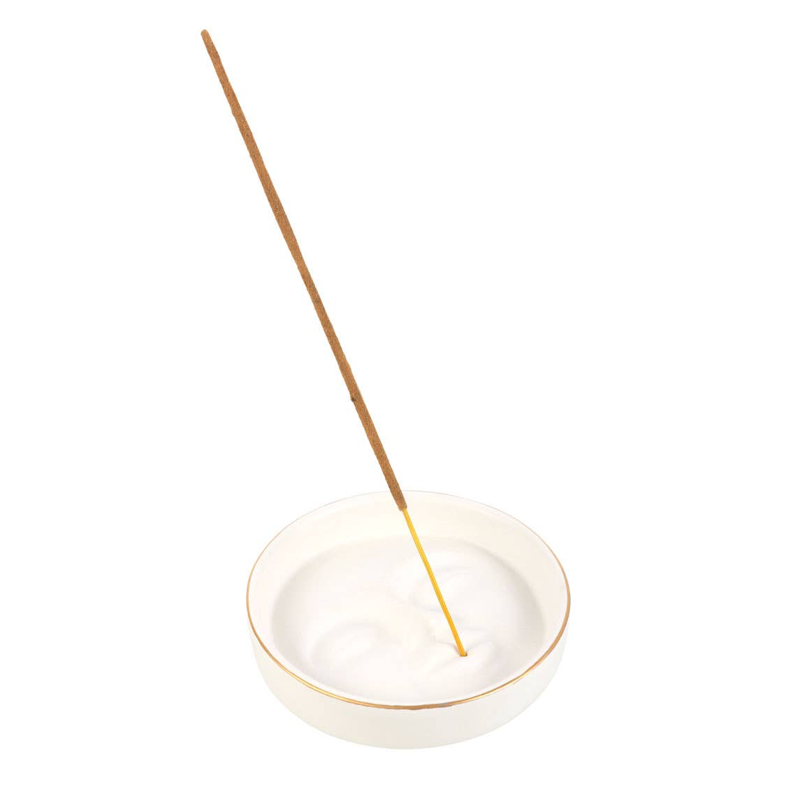 White Moon Face Ceramic Incense Stick Holder Plate