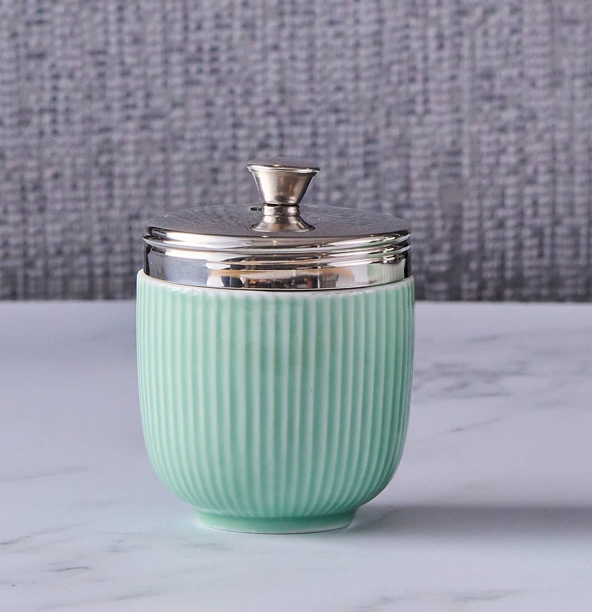 Fluted Egg Poacher Celadon Green - Egg Coddler