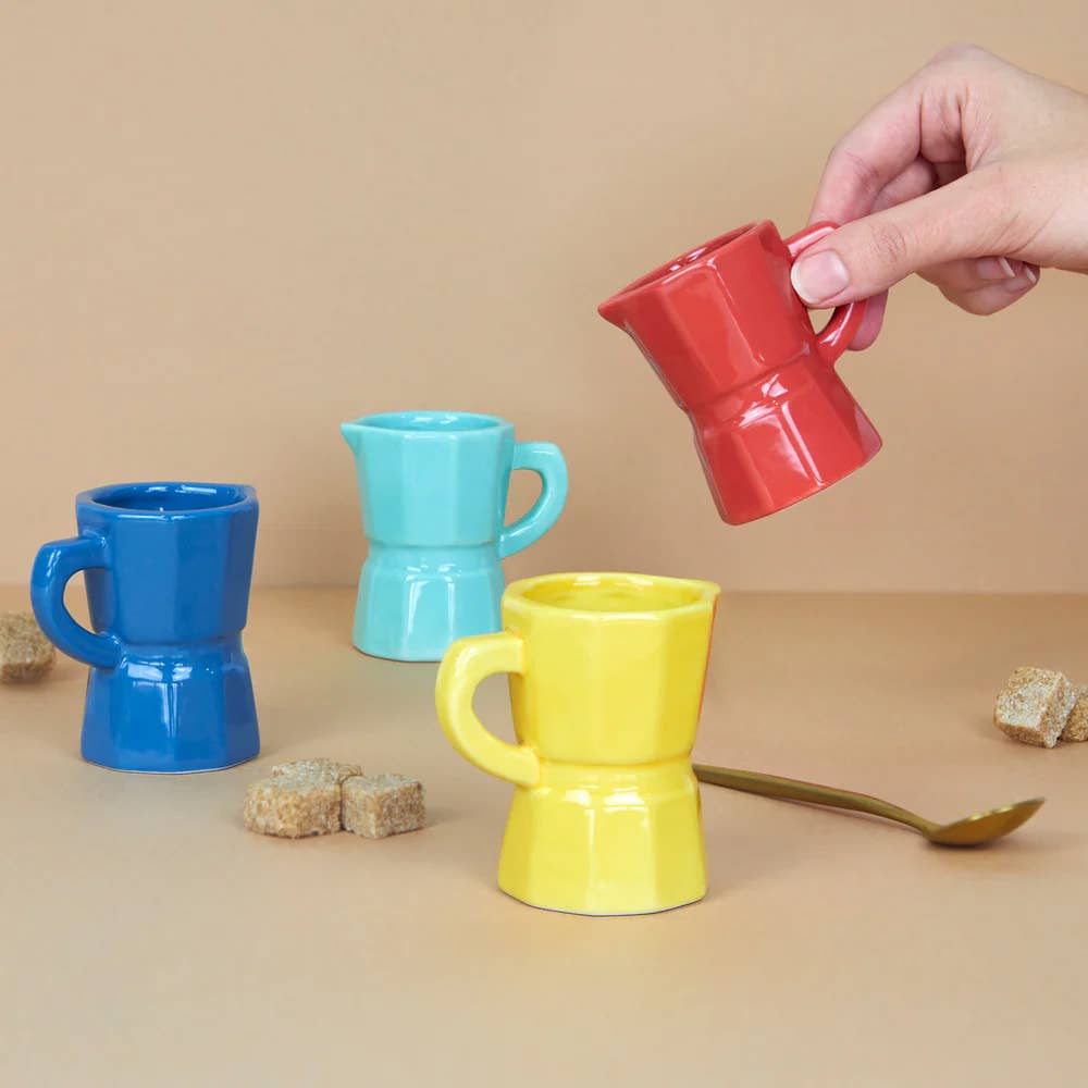 Balvi Moka Ceramic Espresso Cup Set | Brights Set of 4