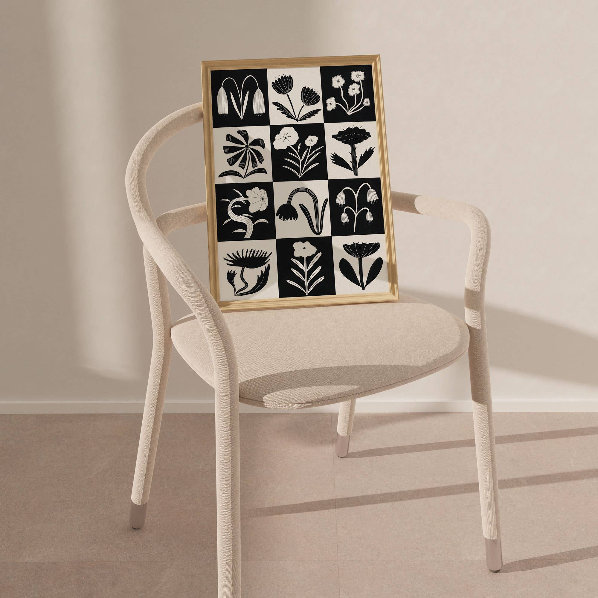 Black And White Flowers Art Print | Monochrome | Floral Art