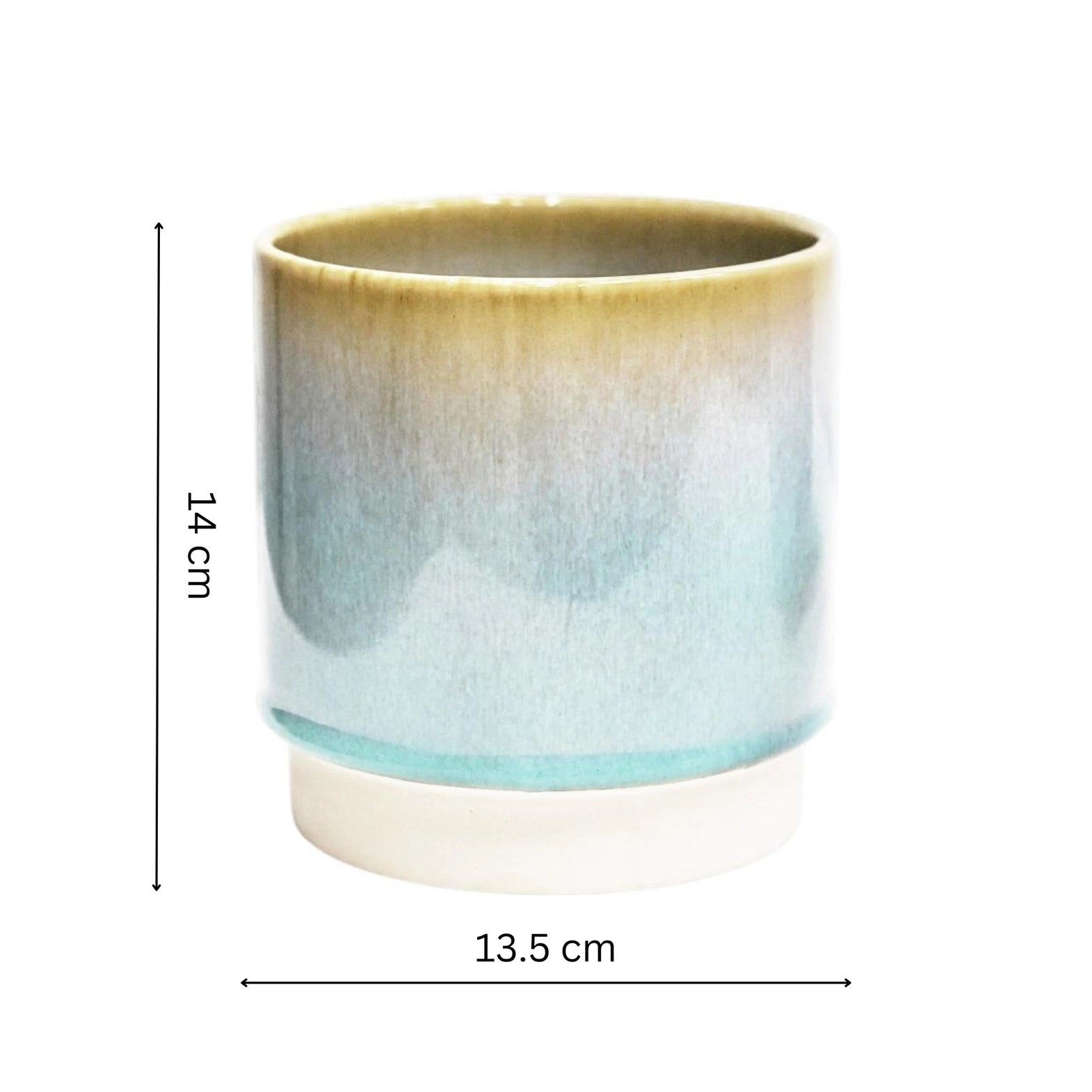 Copenhagen Two Tone Earthenware Indoor Planter H14cm D13.5cm