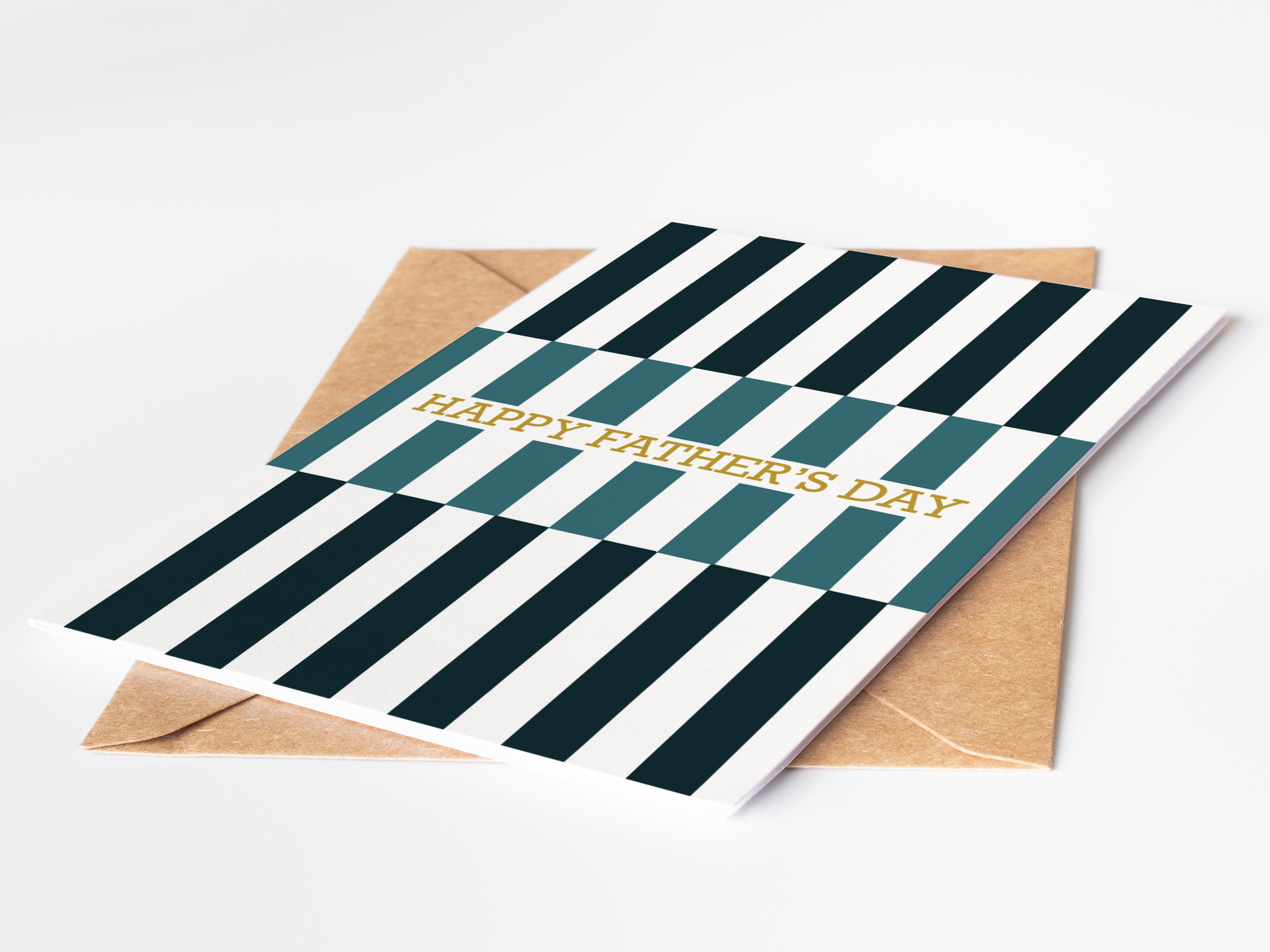 Father’s Day Card | Modern Stripes | Gold Foil
