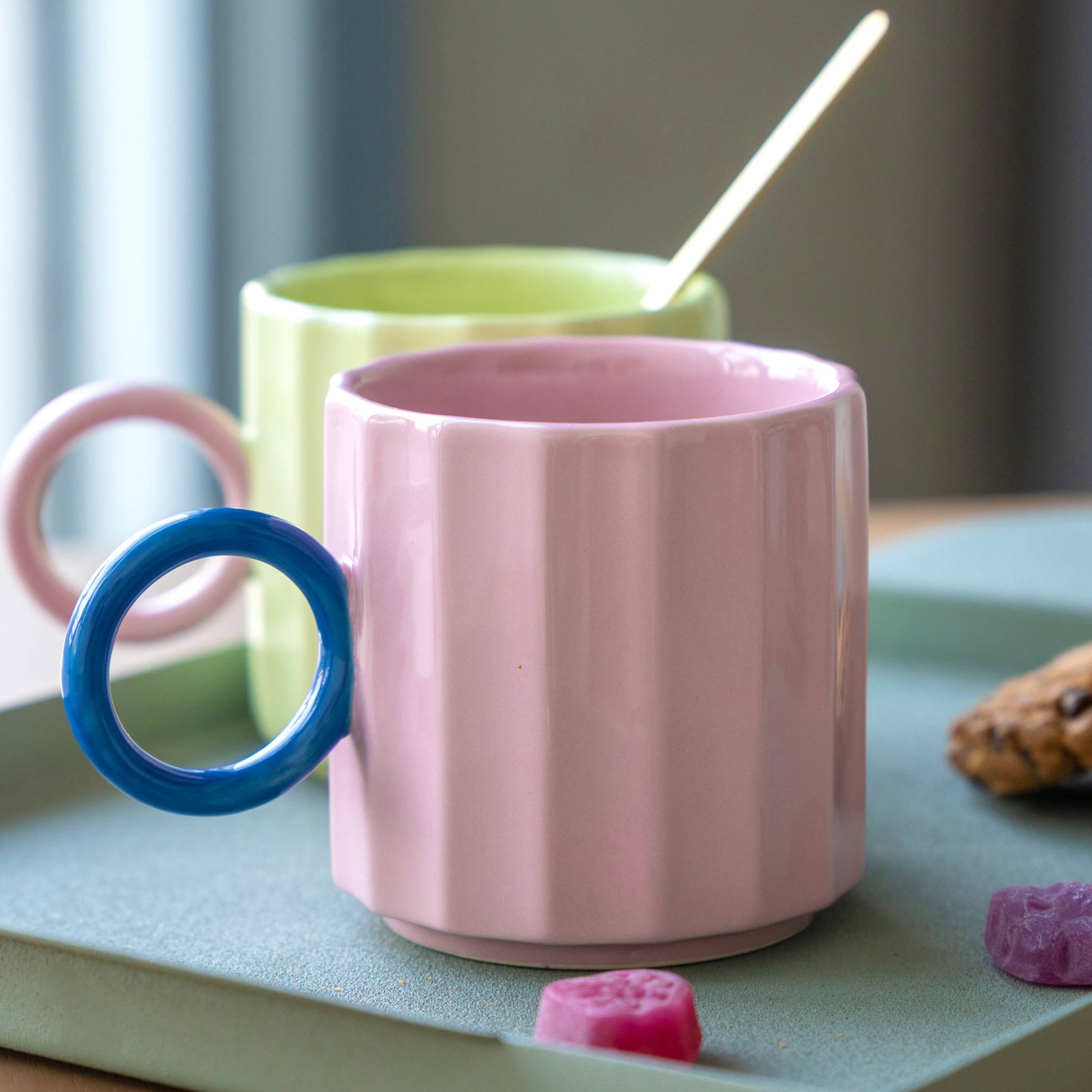 Helio Ferretti Vintage Ridged Mug Pink