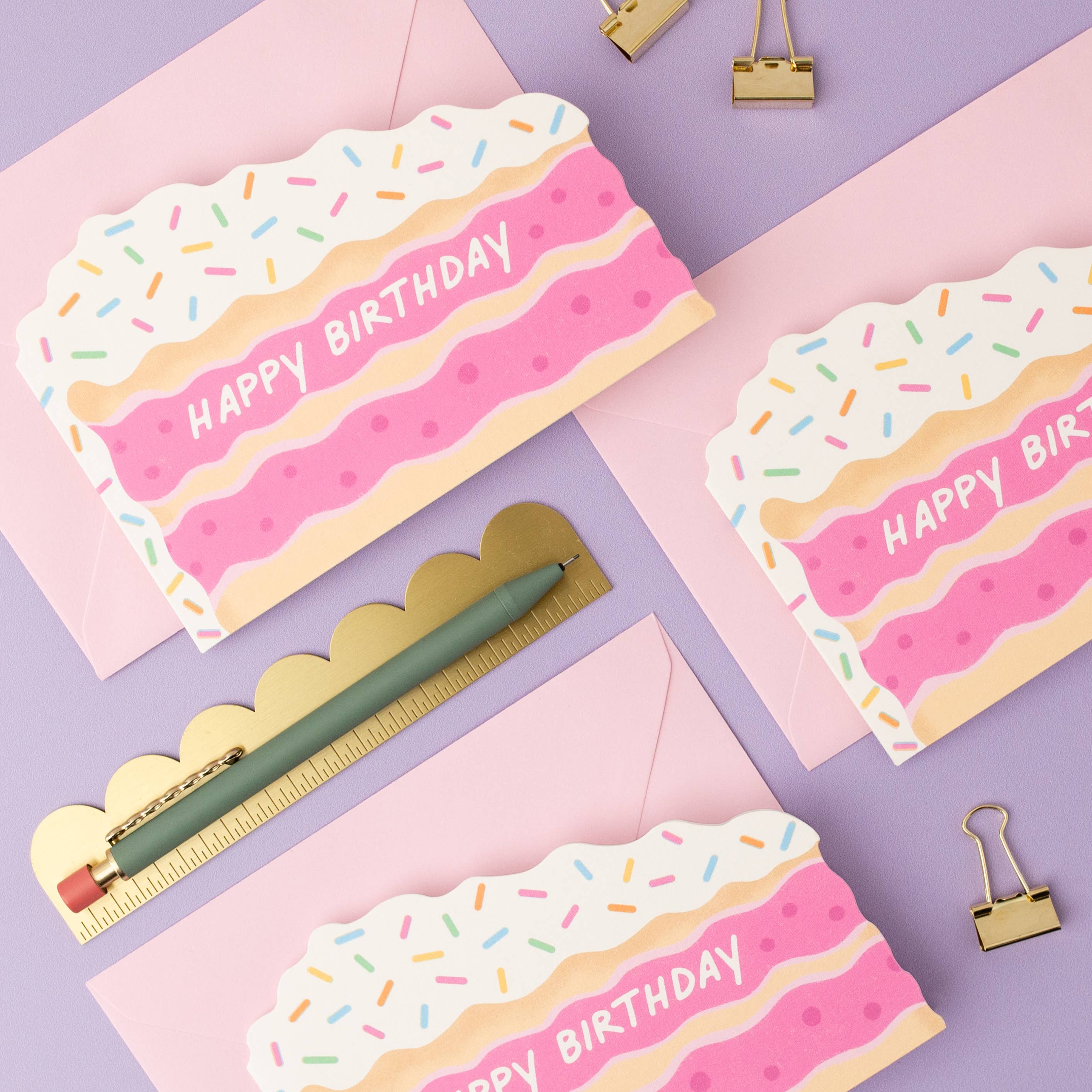 Happy Birthday Funfetti Cake Slice Card | Shaped Card