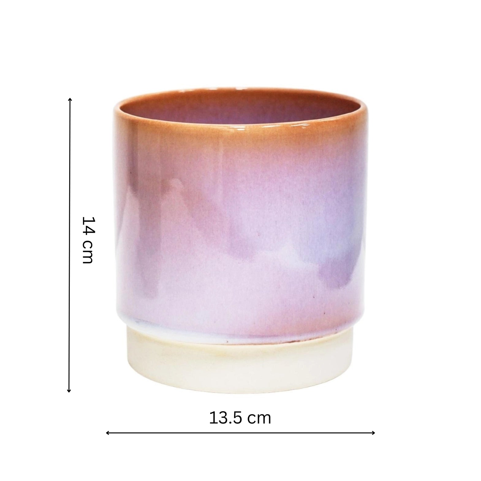 Copenhagen Two Tone Earthenware Indoor Planter H14cm D13.5cm