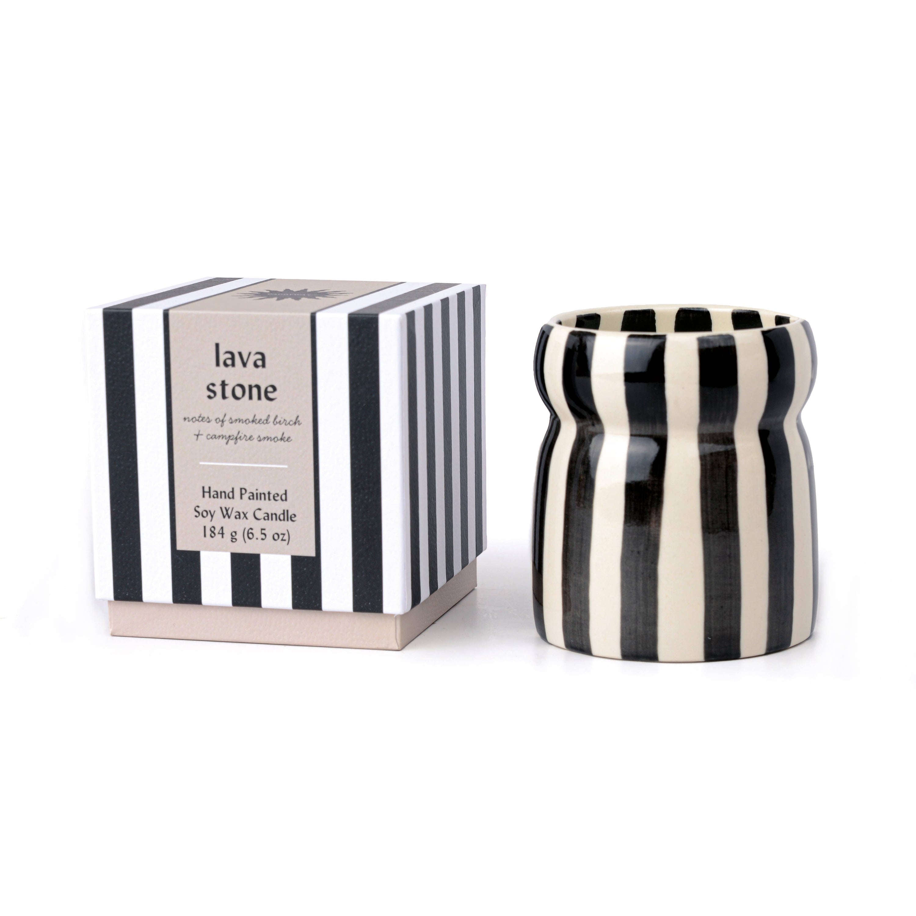 Paddywax Cabana Black Ceramic Candle - Lava Stone