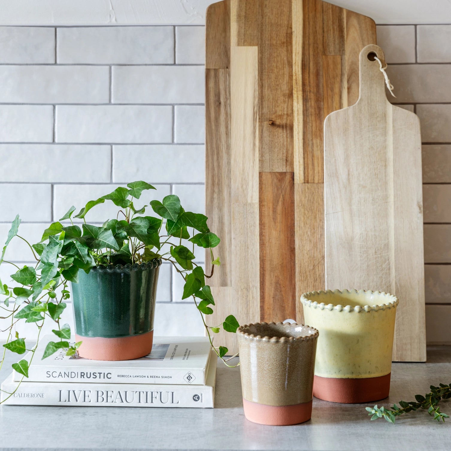 Adeline Beaded Edge Planter H11.5cm D10.5cm