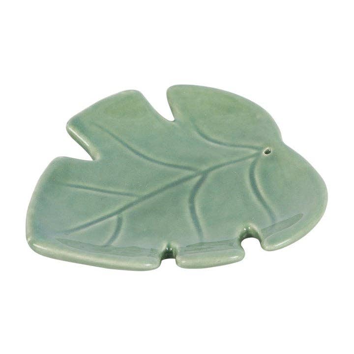 Palm Leaf Ceramic Incense Holder Plate