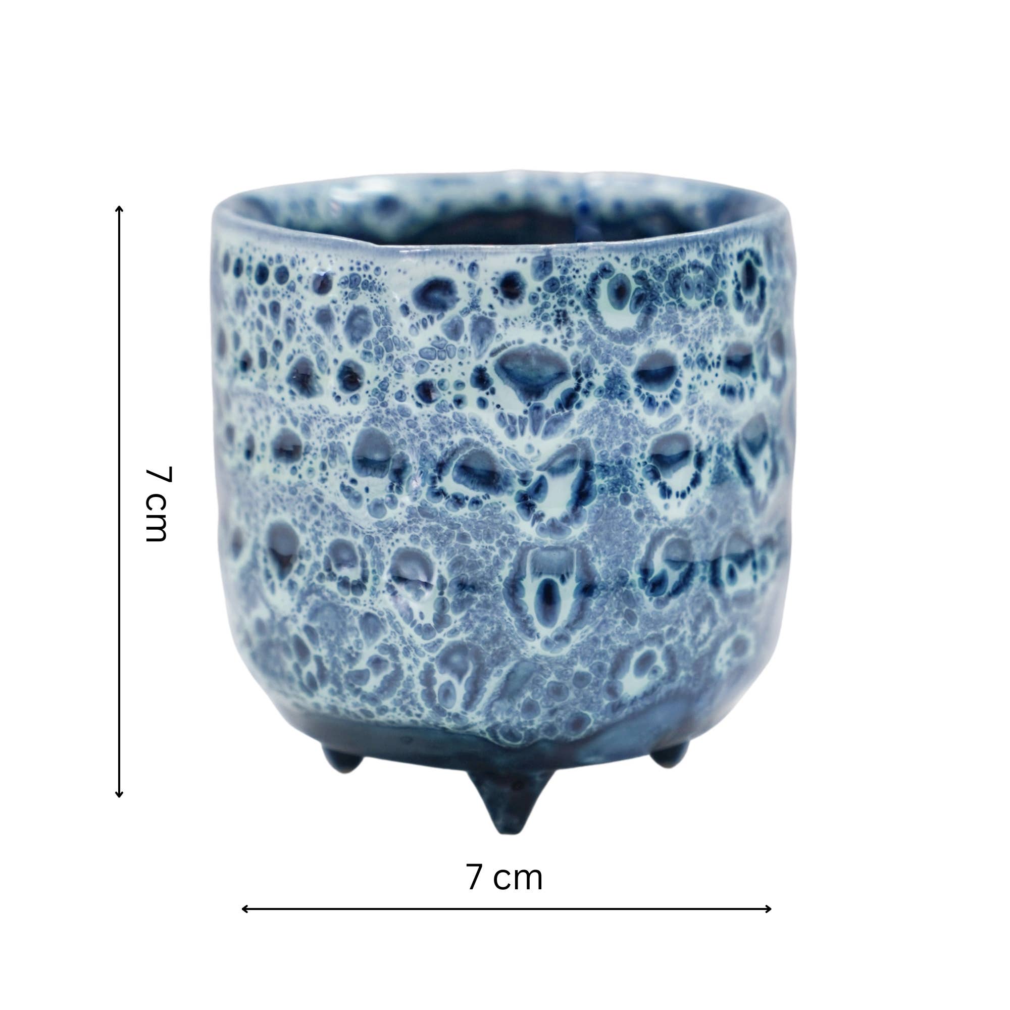 Reactive Glaze Ceramic Indoor Cacti Planter H7cm D7cm