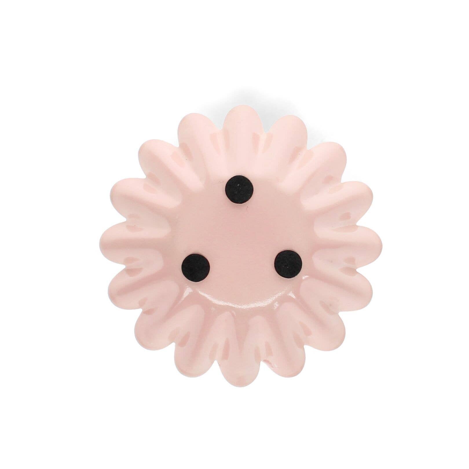 Enamel Cupped Flower Candle Holder - Pink