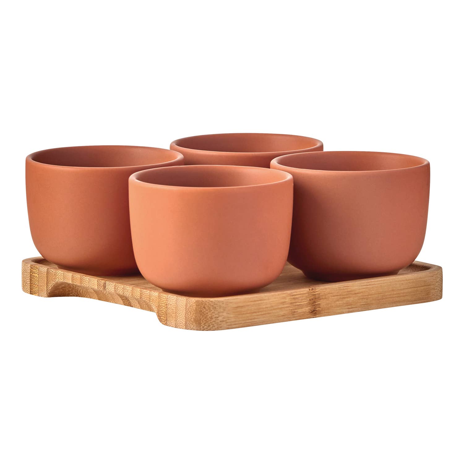 Set of 4 Share Round Bowls Terracotta