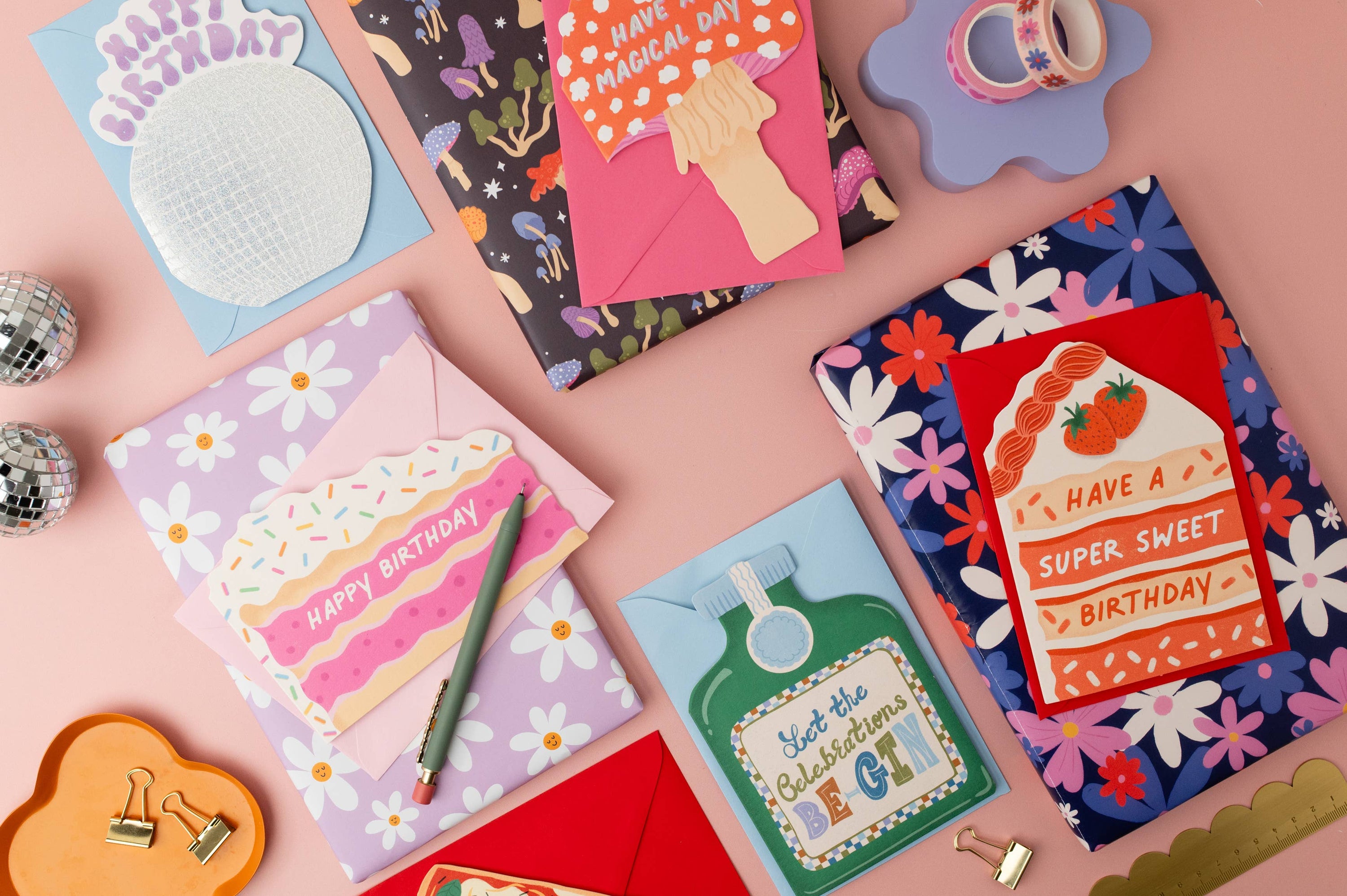 Disco Ball Birthday Card | Shaped Die Cut Mirror Ball Card