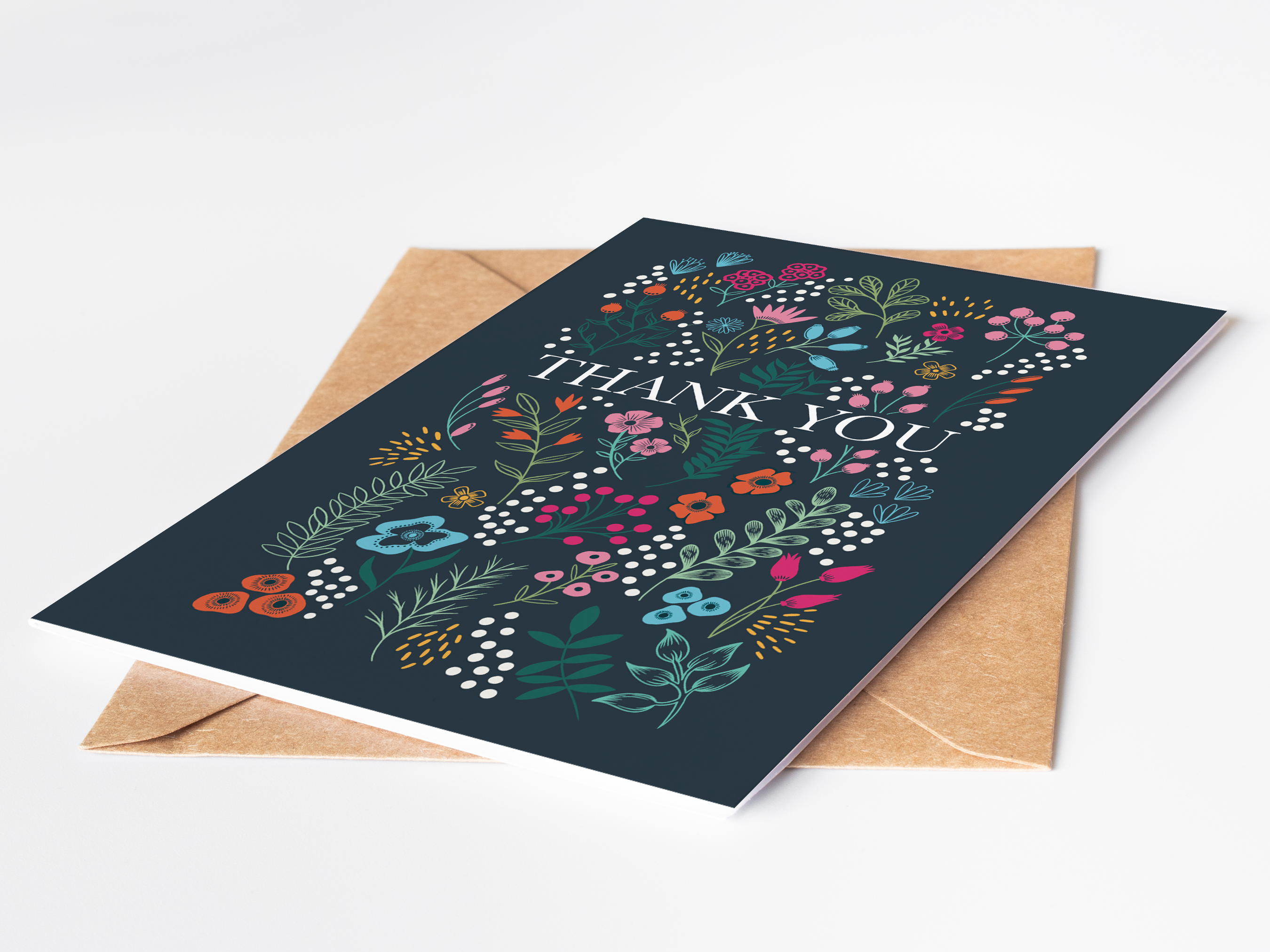 Thank You Card | Floral | Elegant Design | GC120