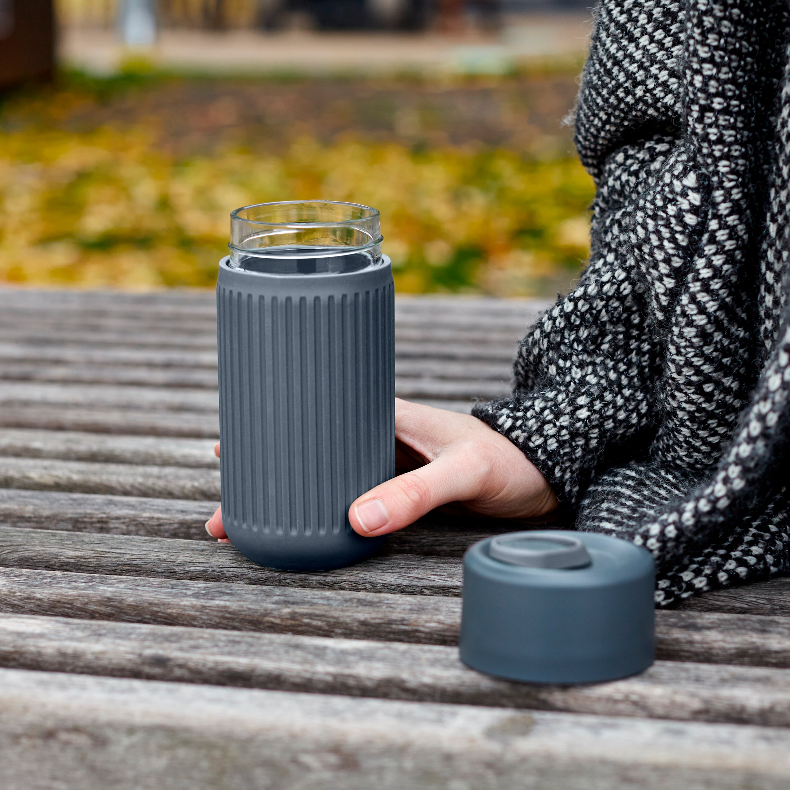 Glass Travel Cup 340ml Slate