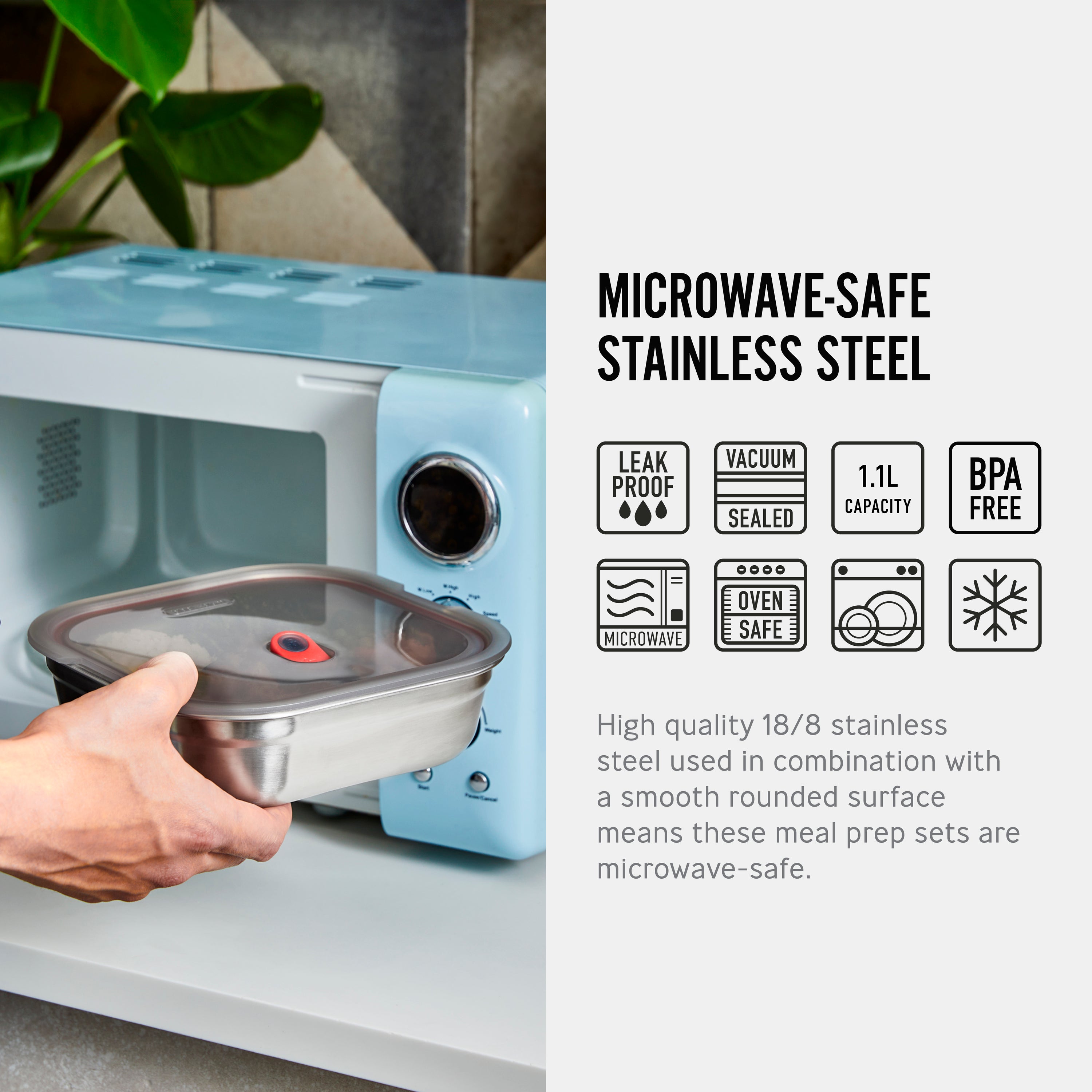 Multifunction Meal Prep Square Box Small 1.1L