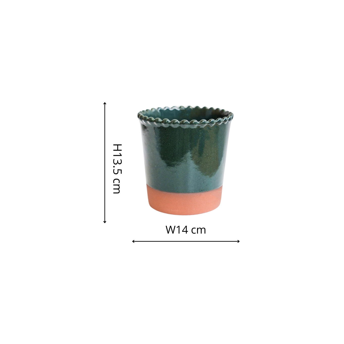 Adeline Beaded Edge Planter H13.5cm D14cm