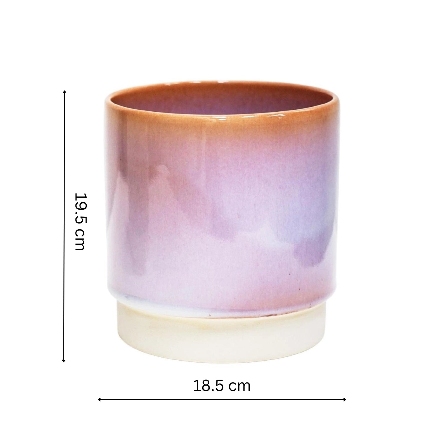 Copenhagen Two Tone Earthenware Indoor Planter H19.5cm D18.5cm