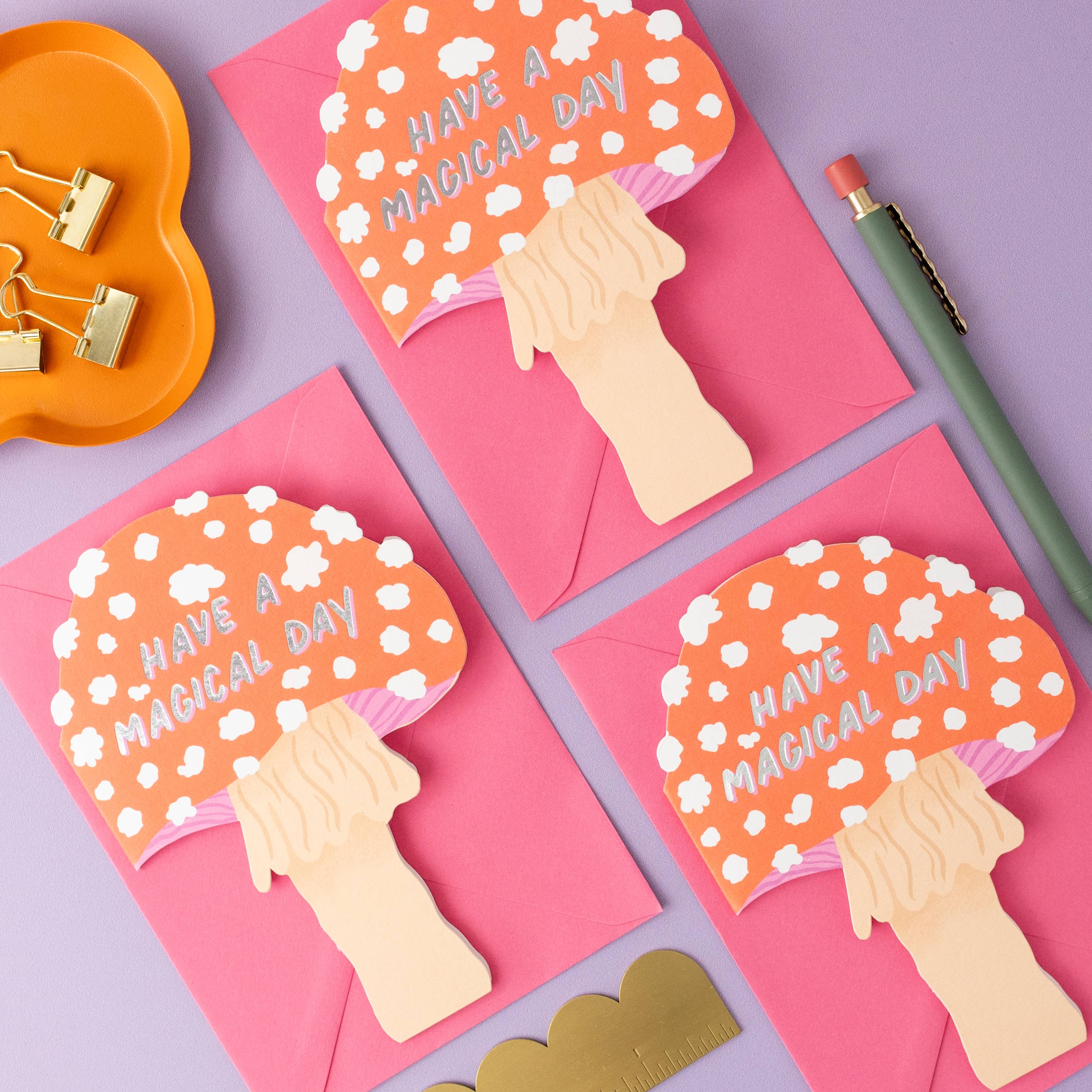 Mushroom Birthday Card | Magical Day Shape Card & Foil