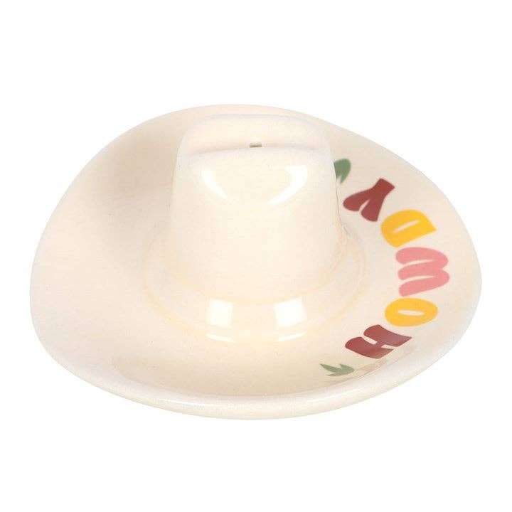 Howdy Cowboy Hat Ceramic Incense Stick Holder