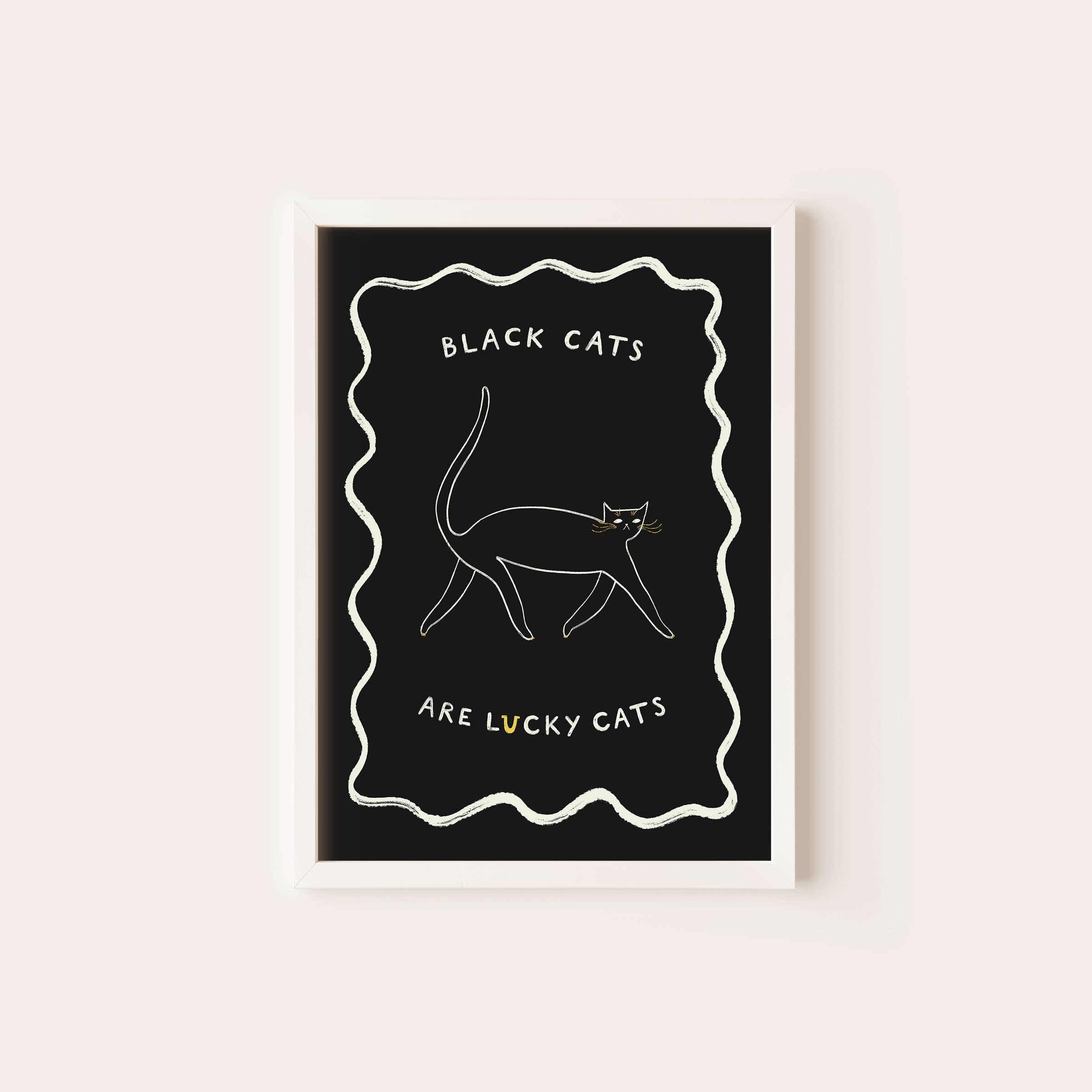 Black Cats Are Lucky Cats Art Print | Lucky Cat Art