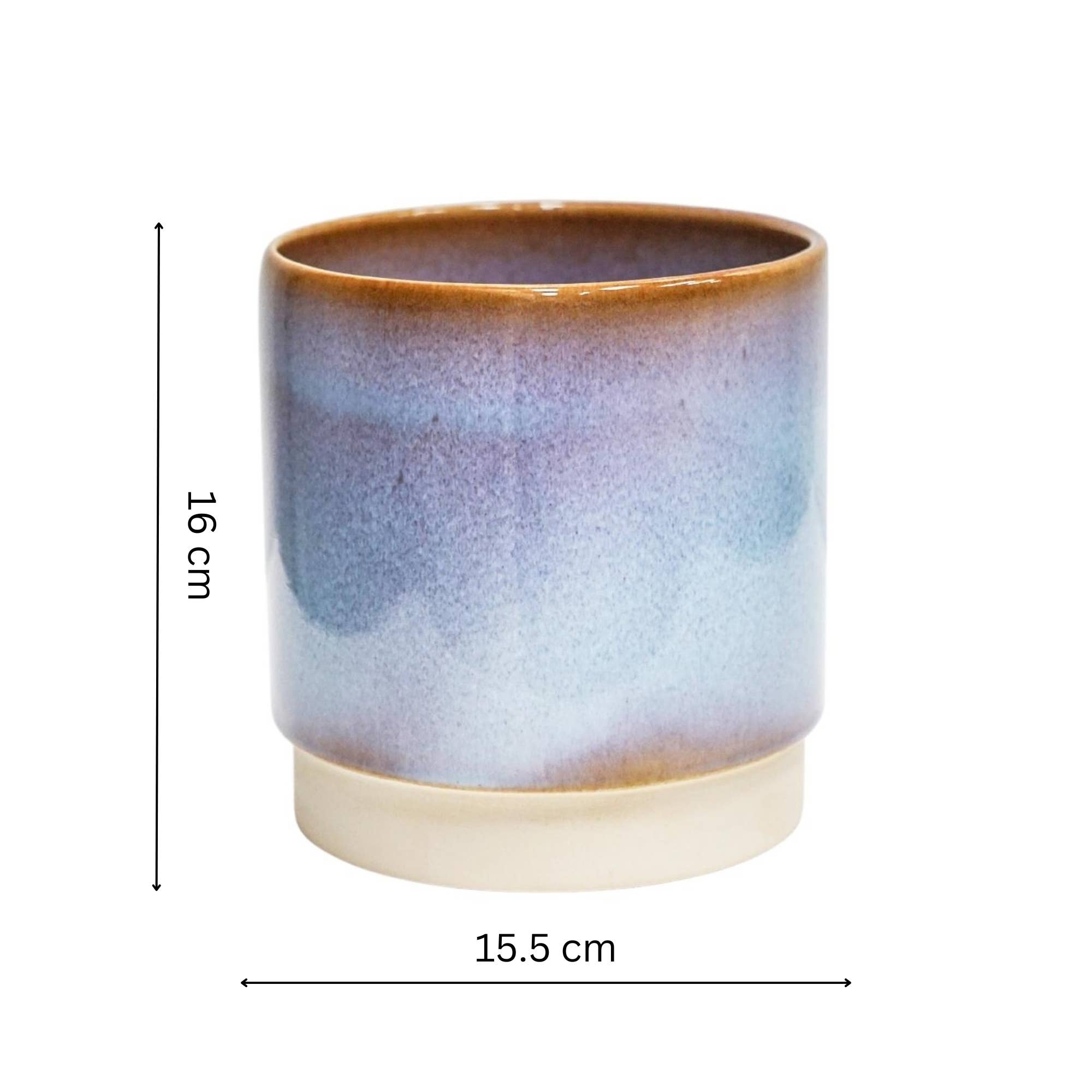 Copenhagen Two Tone Earthenware Indoor Planter H16cm D15.5cm