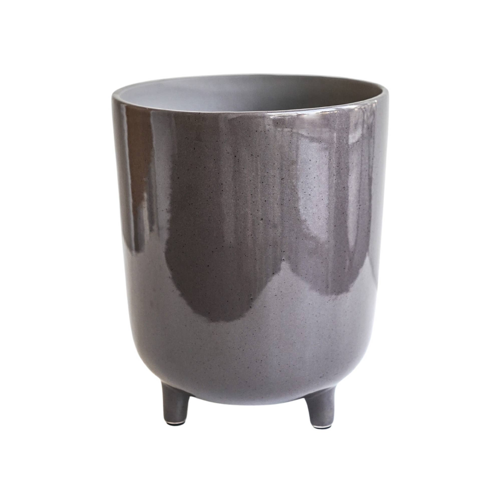Lecce Ceramic Glazed Speckled Indoor Planter on Feet