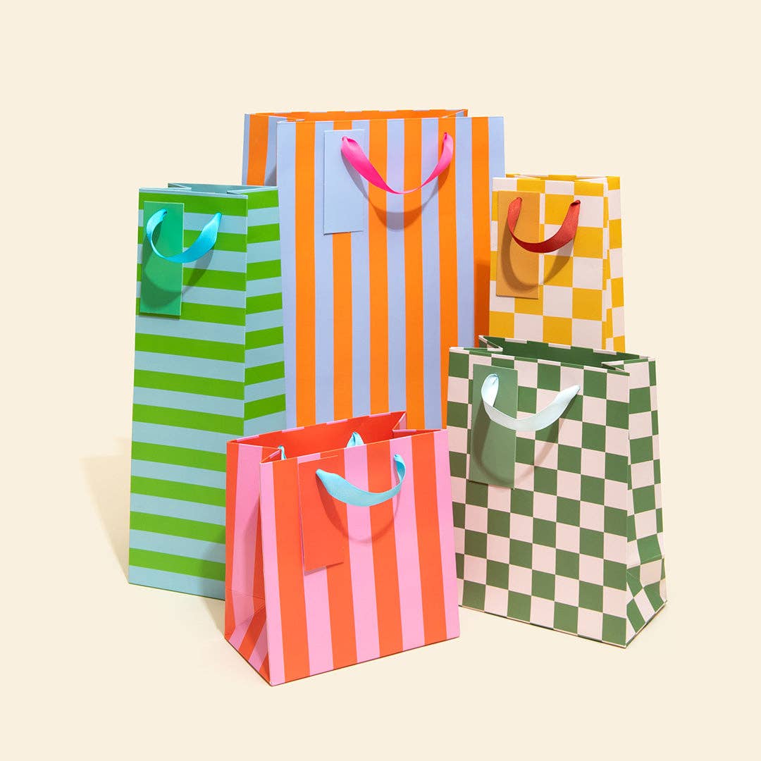 Burnt Sienna Checkerboard Large Gift Bag (12130)