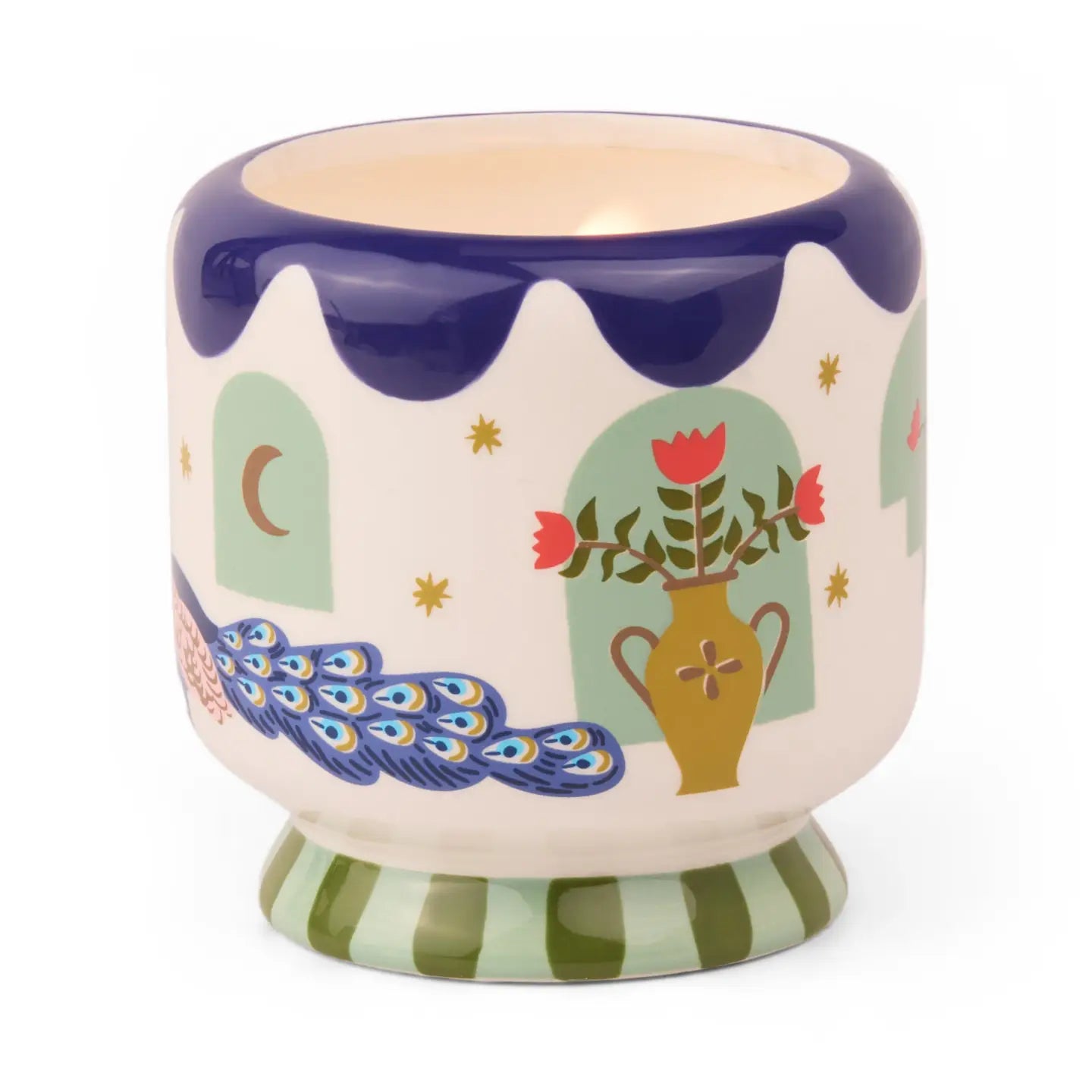 Paddywax A Dopo Peacock Ceramic Candle - Misted Lime