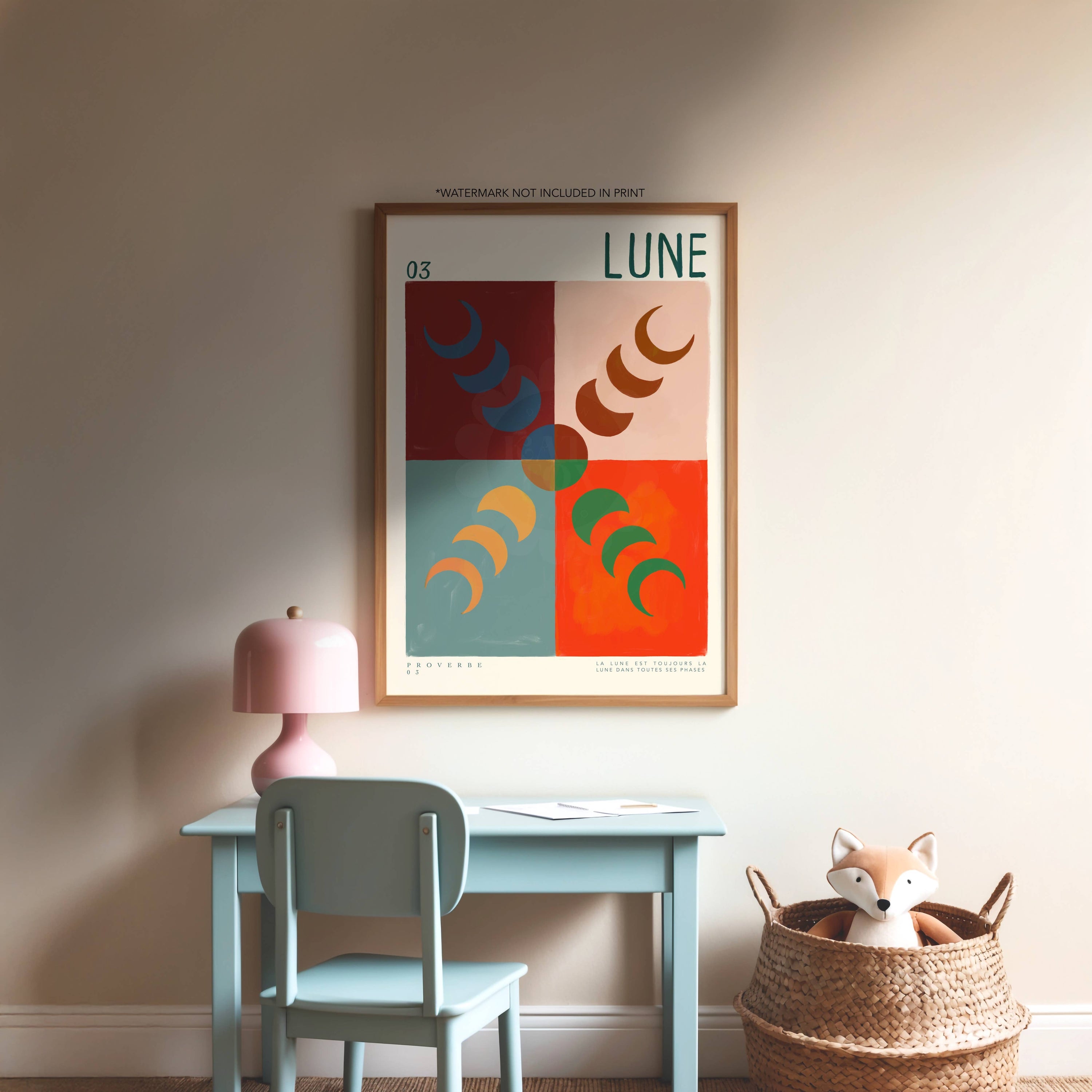 Autumn Moon, Art Print, Colourful Art, Fun Art, Home Decor