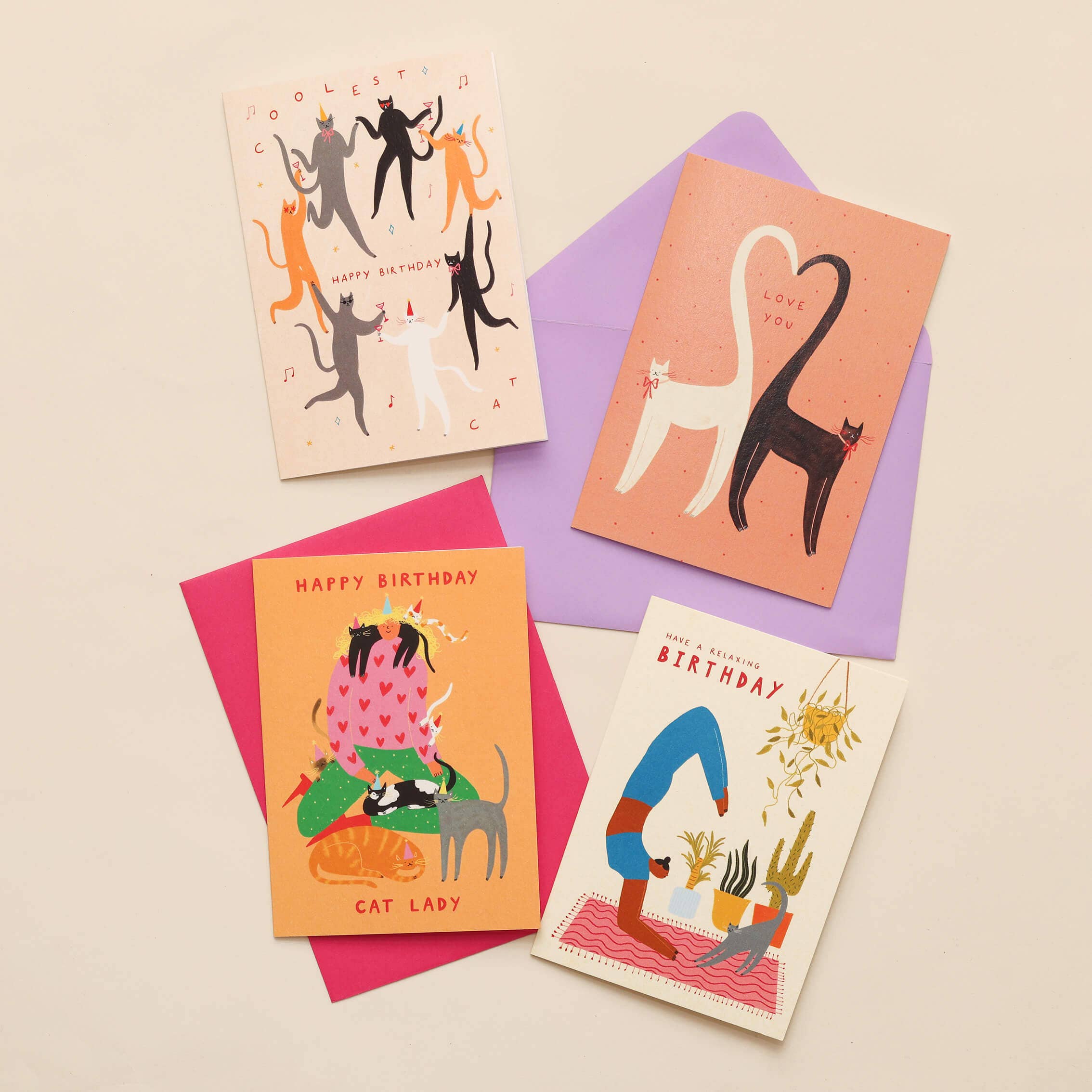 Coolest Cat Birthday Card | Dance Party Cats Card