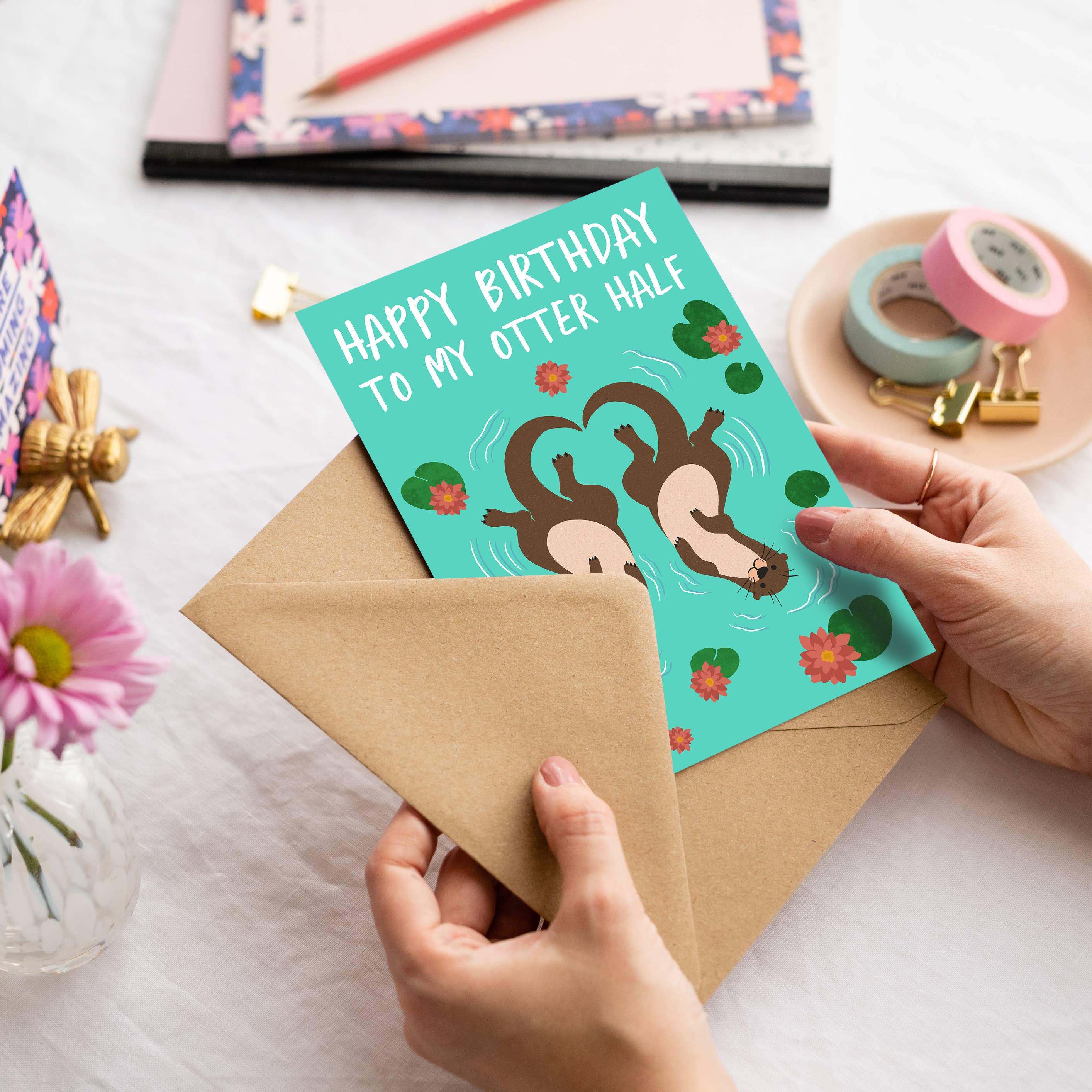 Otter Half Birthday | Cute Otter Birthday Card