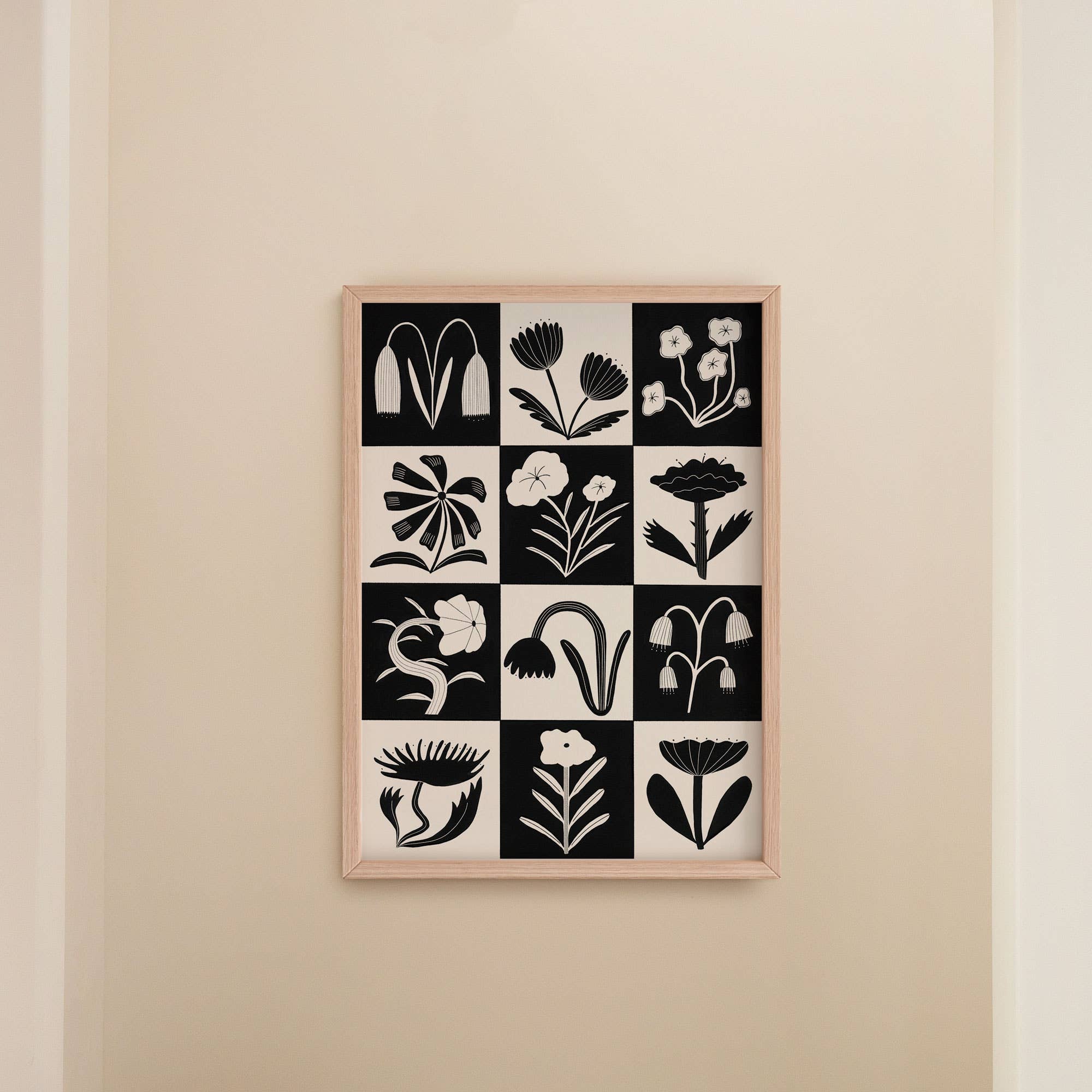 Black And White Flowers Art Print | Monochrome | Floral Art
