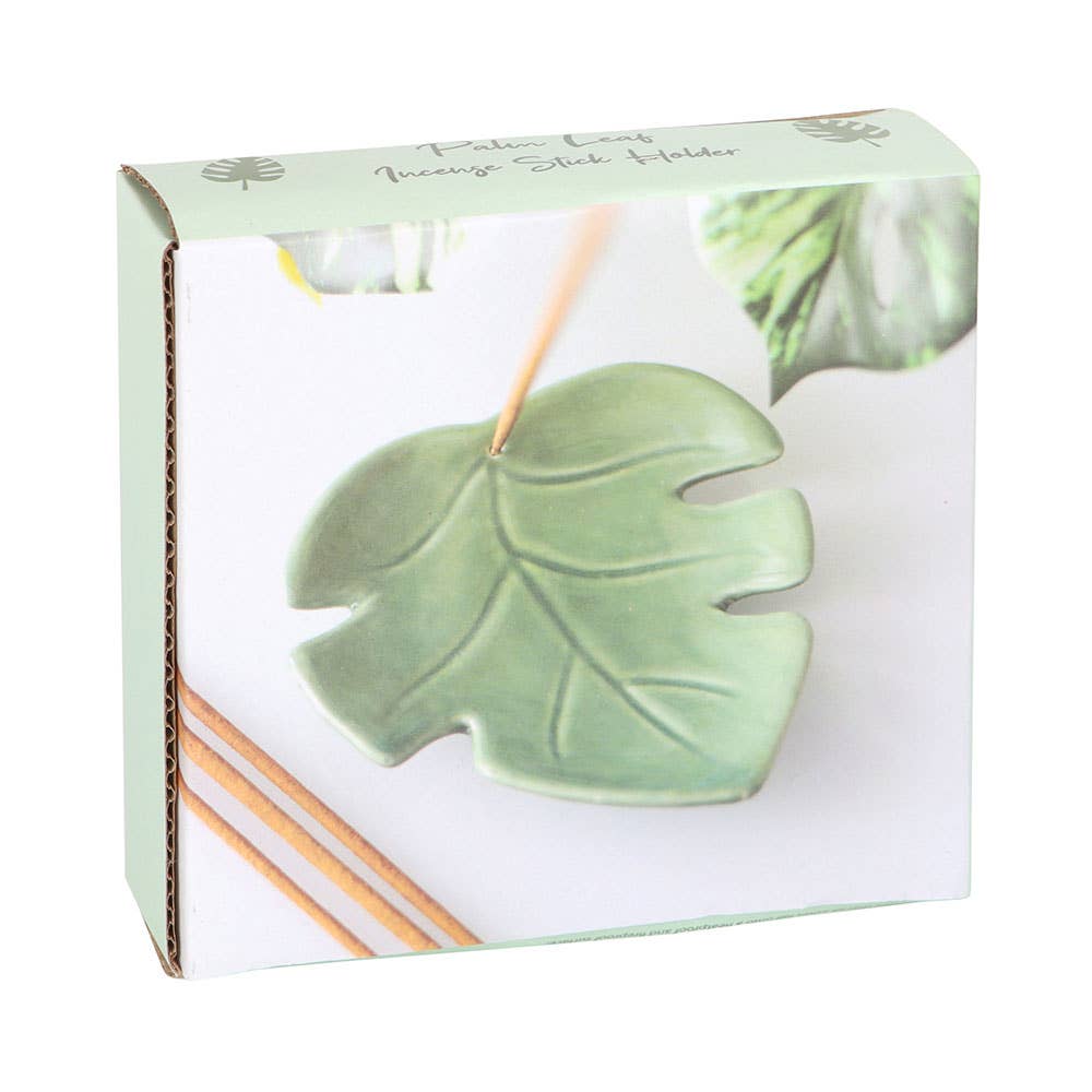 Palm Leaf Ceramic Incense Holder Plate
