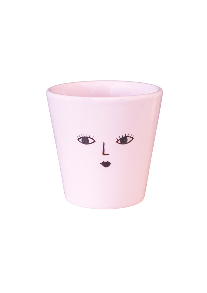 Face Cacti Planter Wakey Pink