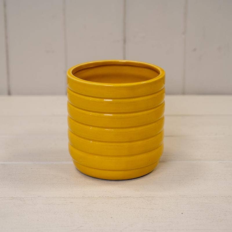 Mustard Beehive Ceramic Pot